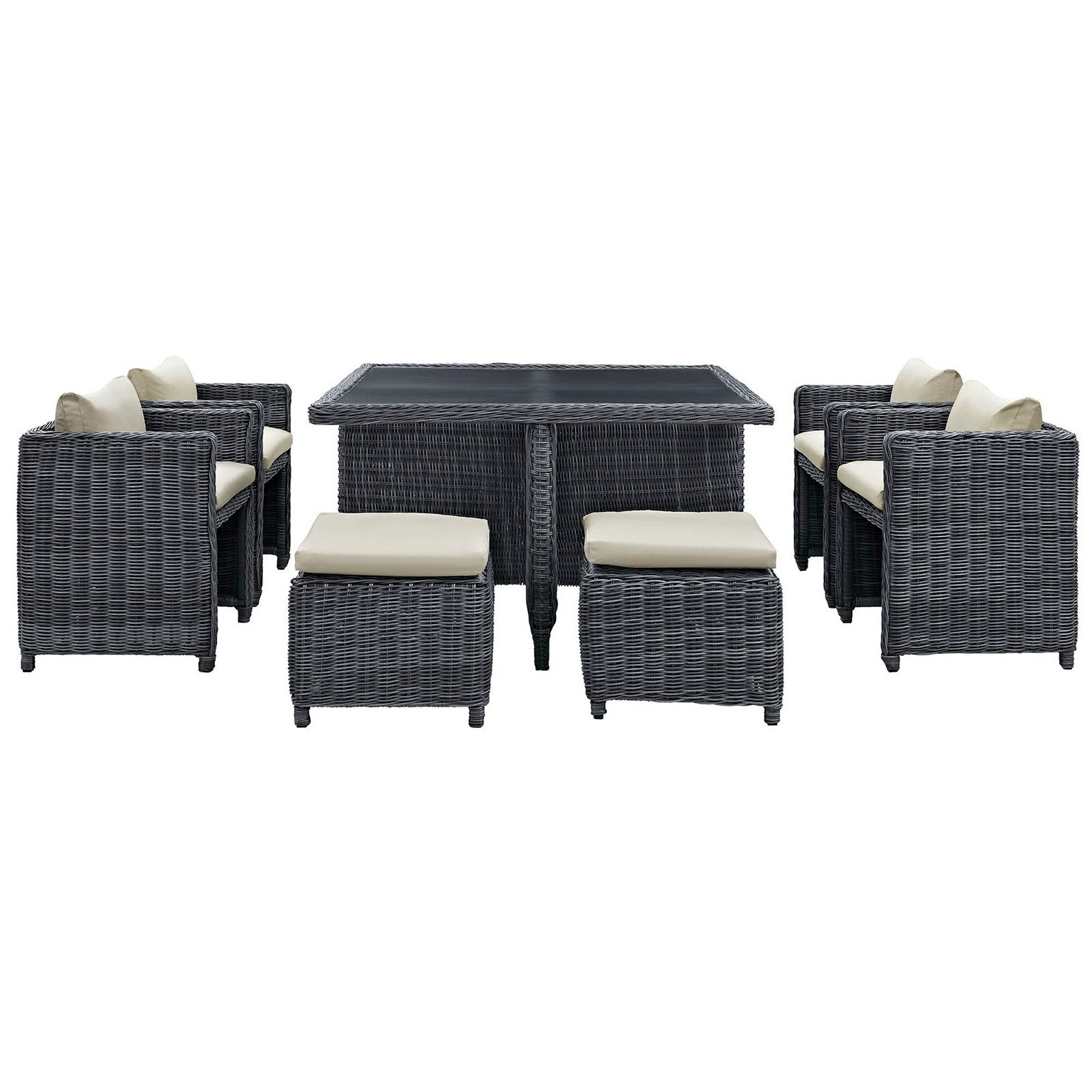 Summon 9 Piece Outdoor Patio Sunbrella® Dining Set - Canvas Navy