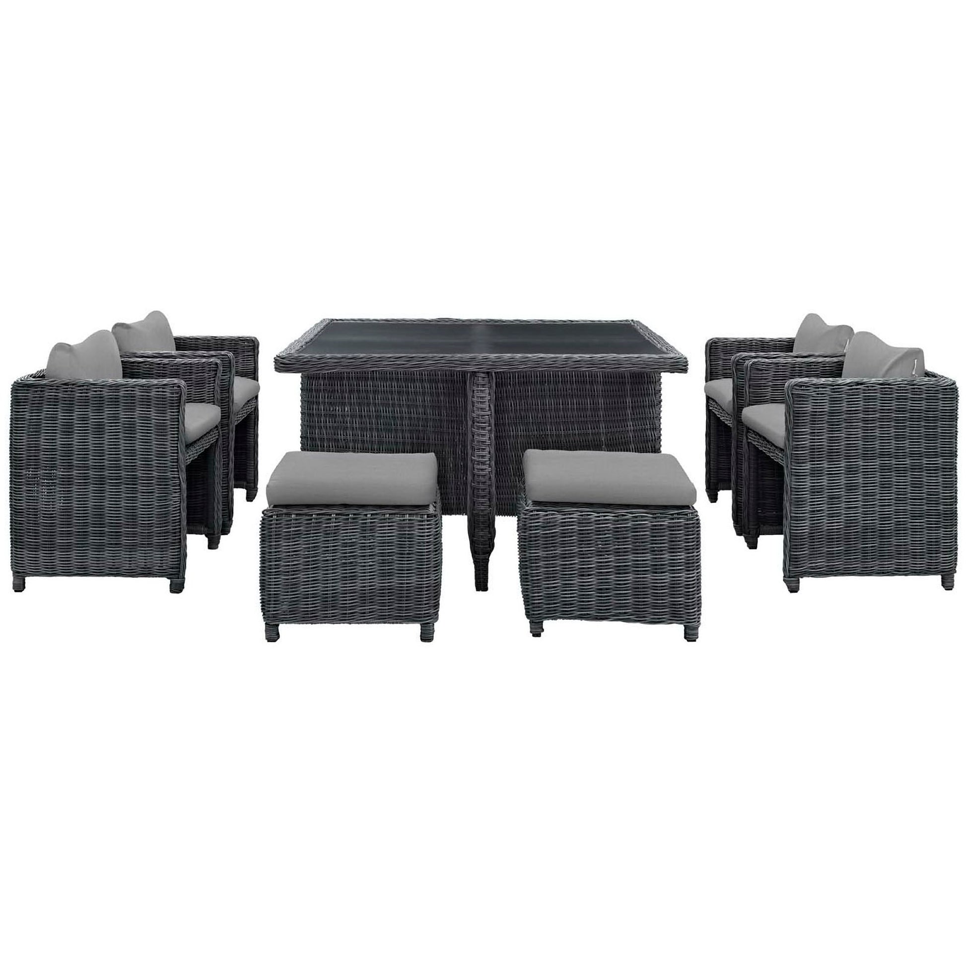 Summon 9 Piece Outdoor Patio Sunbrella® Dining Set