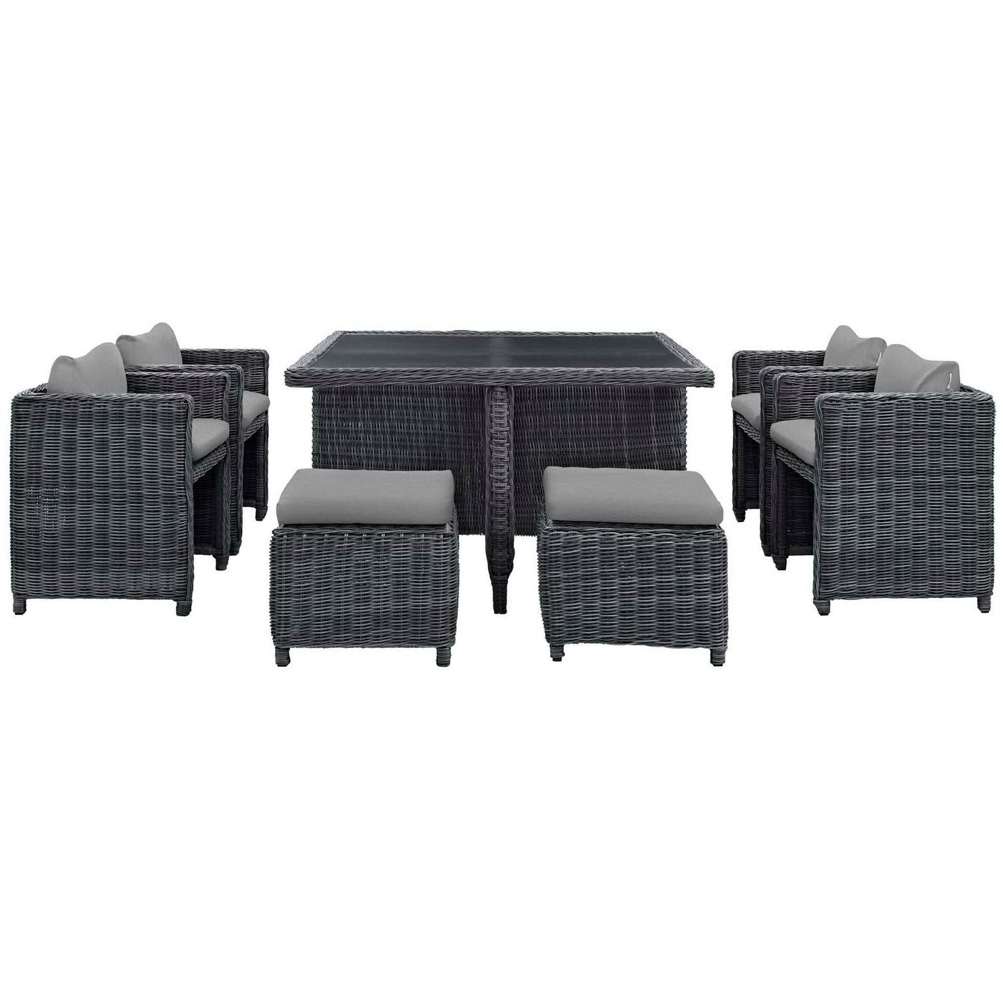 Summon 9 Piece Outdoor Patio Sunbrella® Dining Set