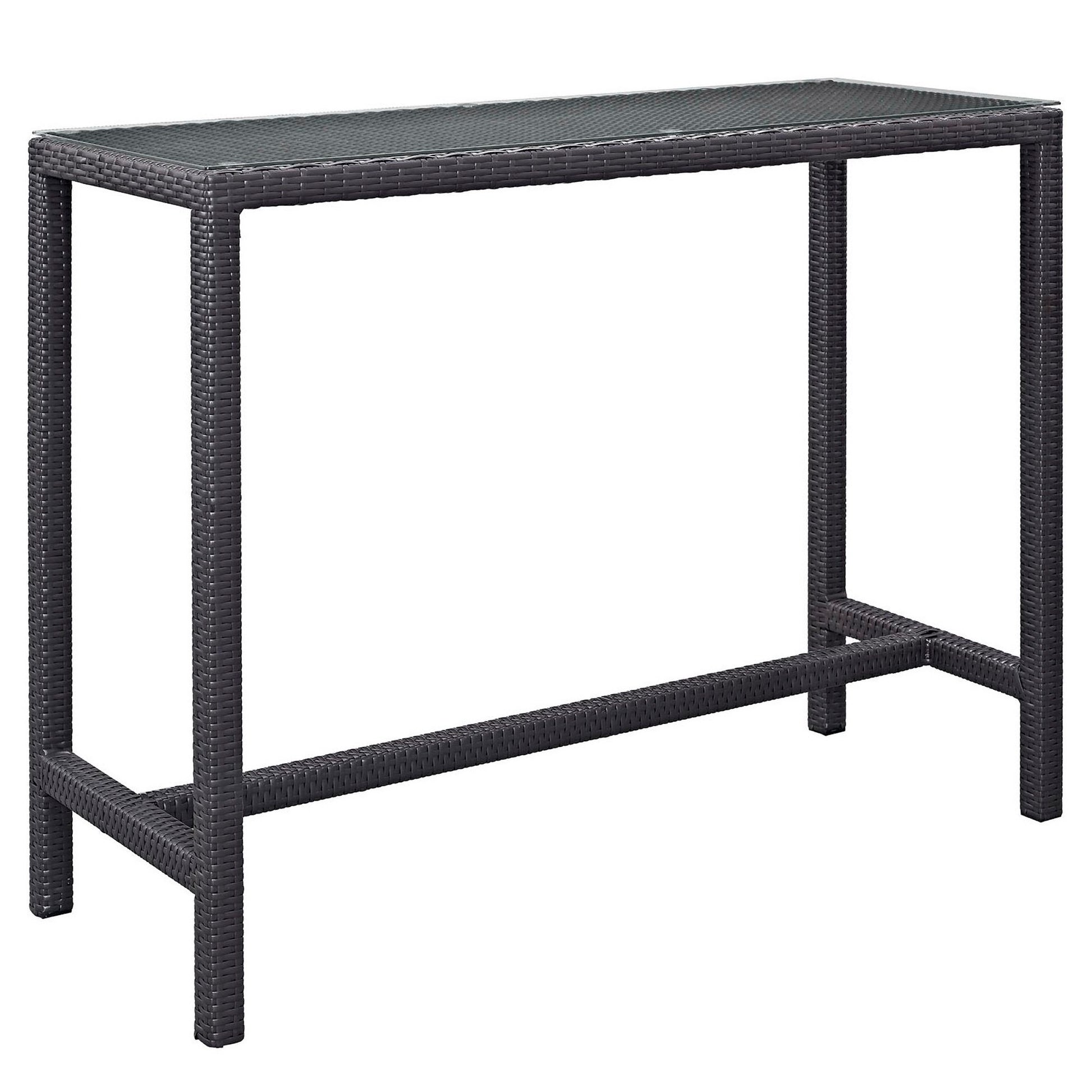 Convene Large Outdoor Patio Bar Table - Espresso