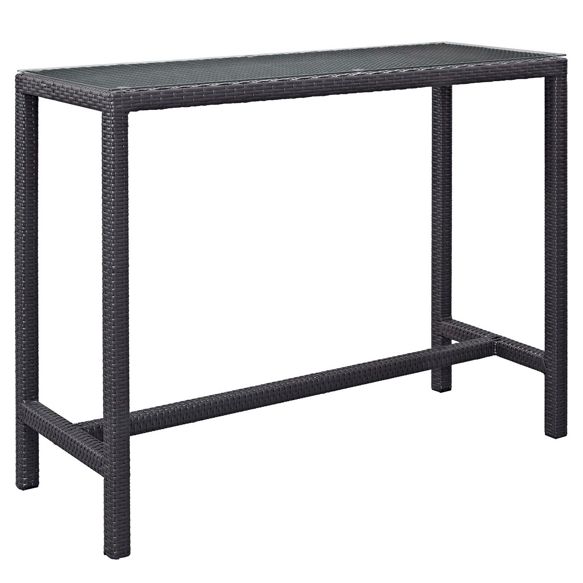 Convene Large Outdoor Patio Bar Table - Espresso