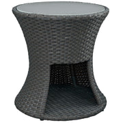 Sojourn Round Outdoor Patio Side Table - Chocolate