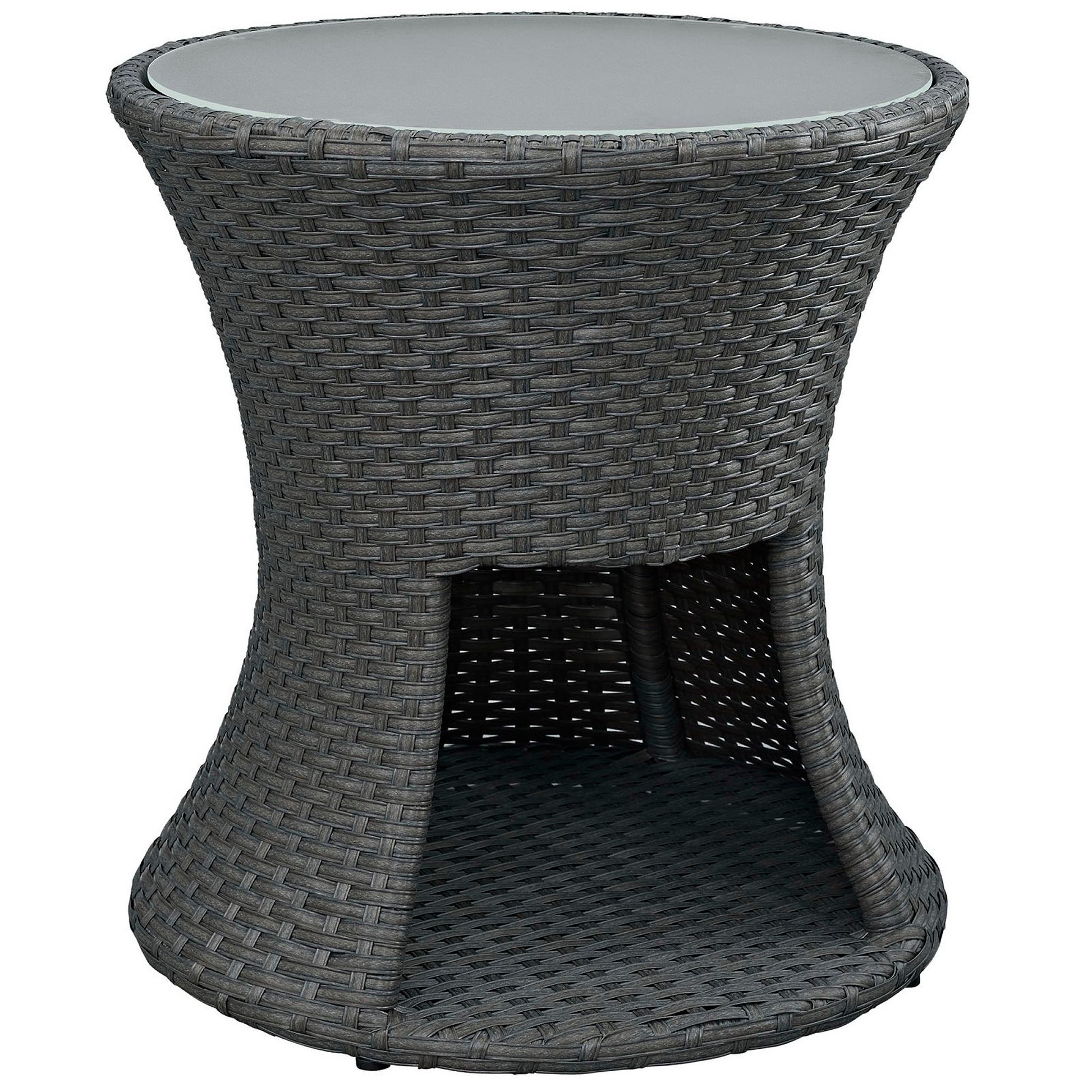 Sojourn Round Outdoor Patio Side Table - Chocolate