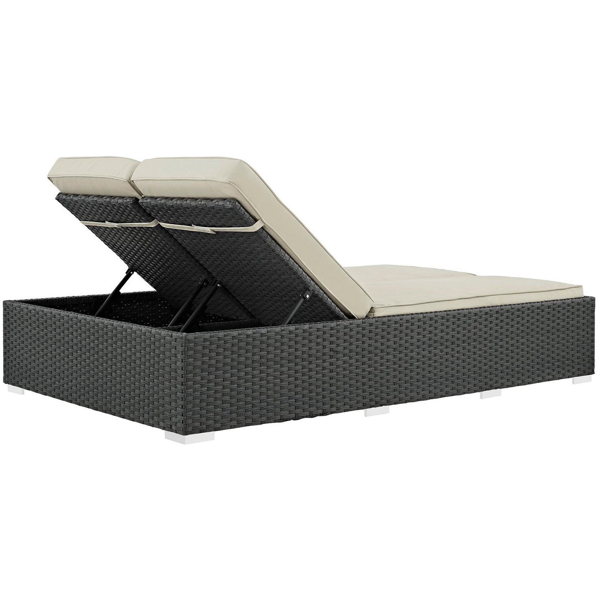 Sojourn Outdoor Patio Sunbrella® Double Chaise - Chocolate Navy