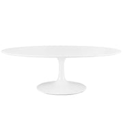 Lippa Oval Wood Coffee Table - White