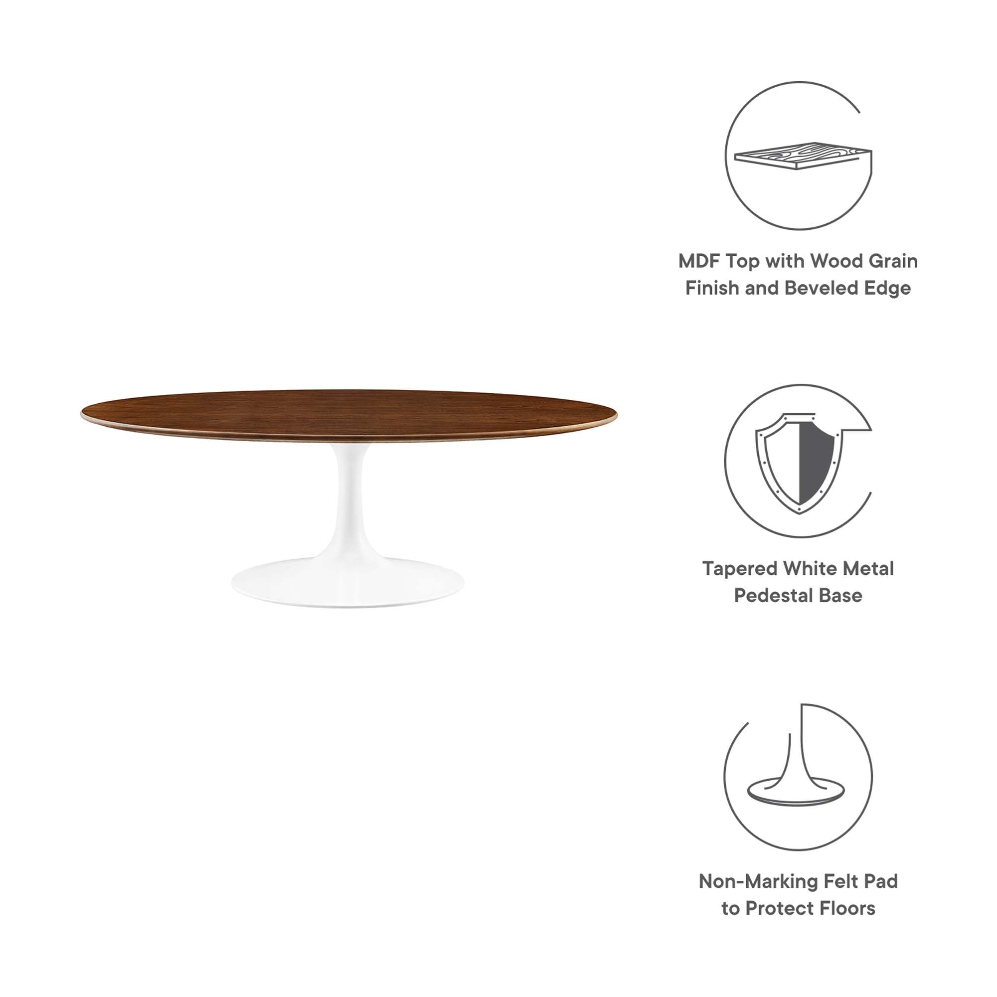 Lippa 48" Oval Wood Coffee Table