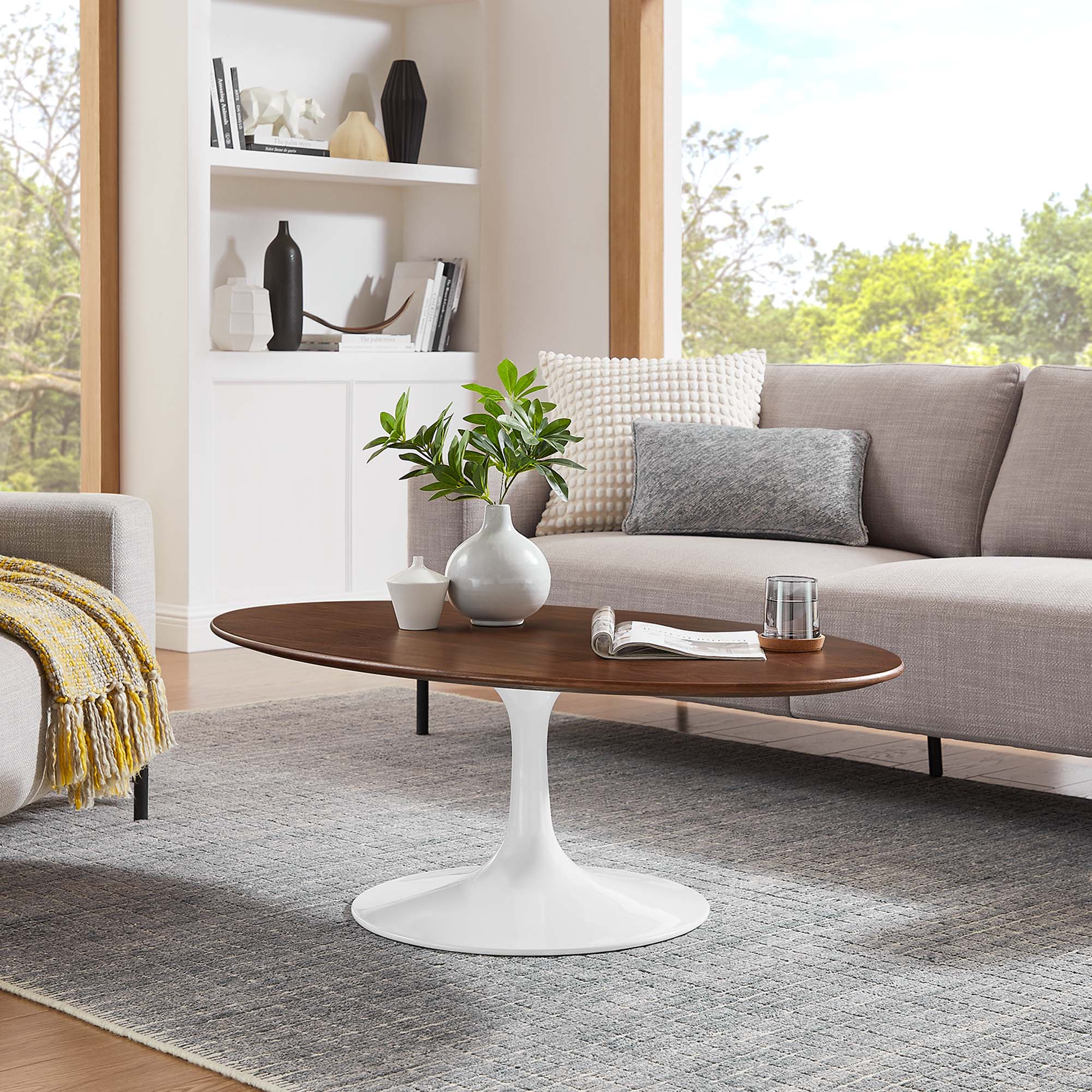 Lippa 48" Oval Wood Coffee Table