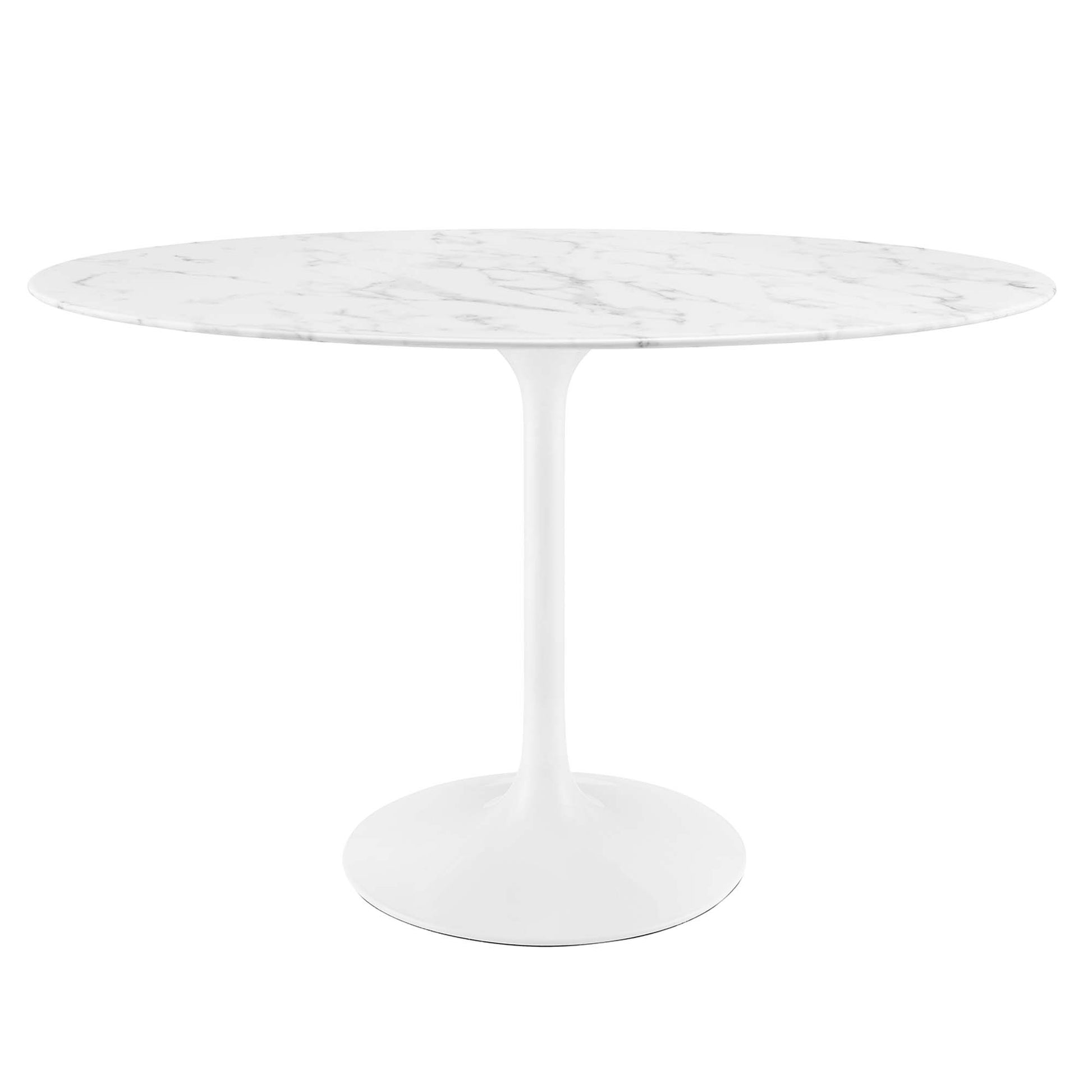 Lippa Oval Artificial Marble Dining Table - White