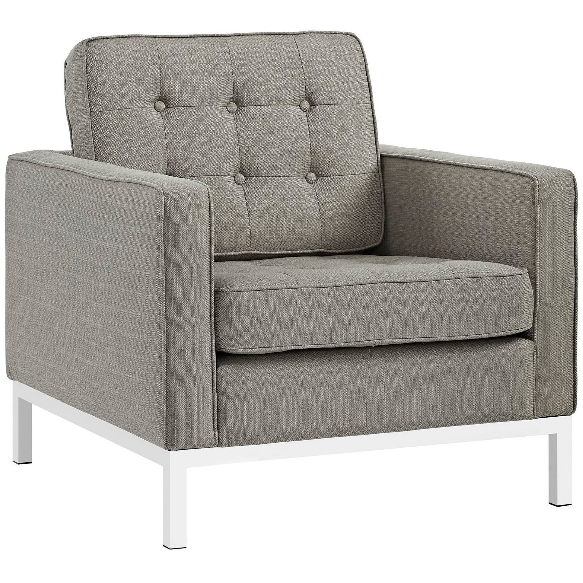 Loft Upholstered Fabric Armchair - Granite