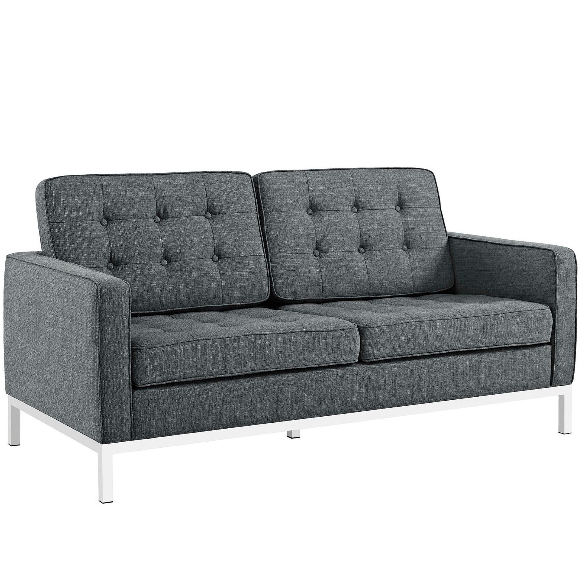 Loft Upholstered Fabric Loveseat - Gray