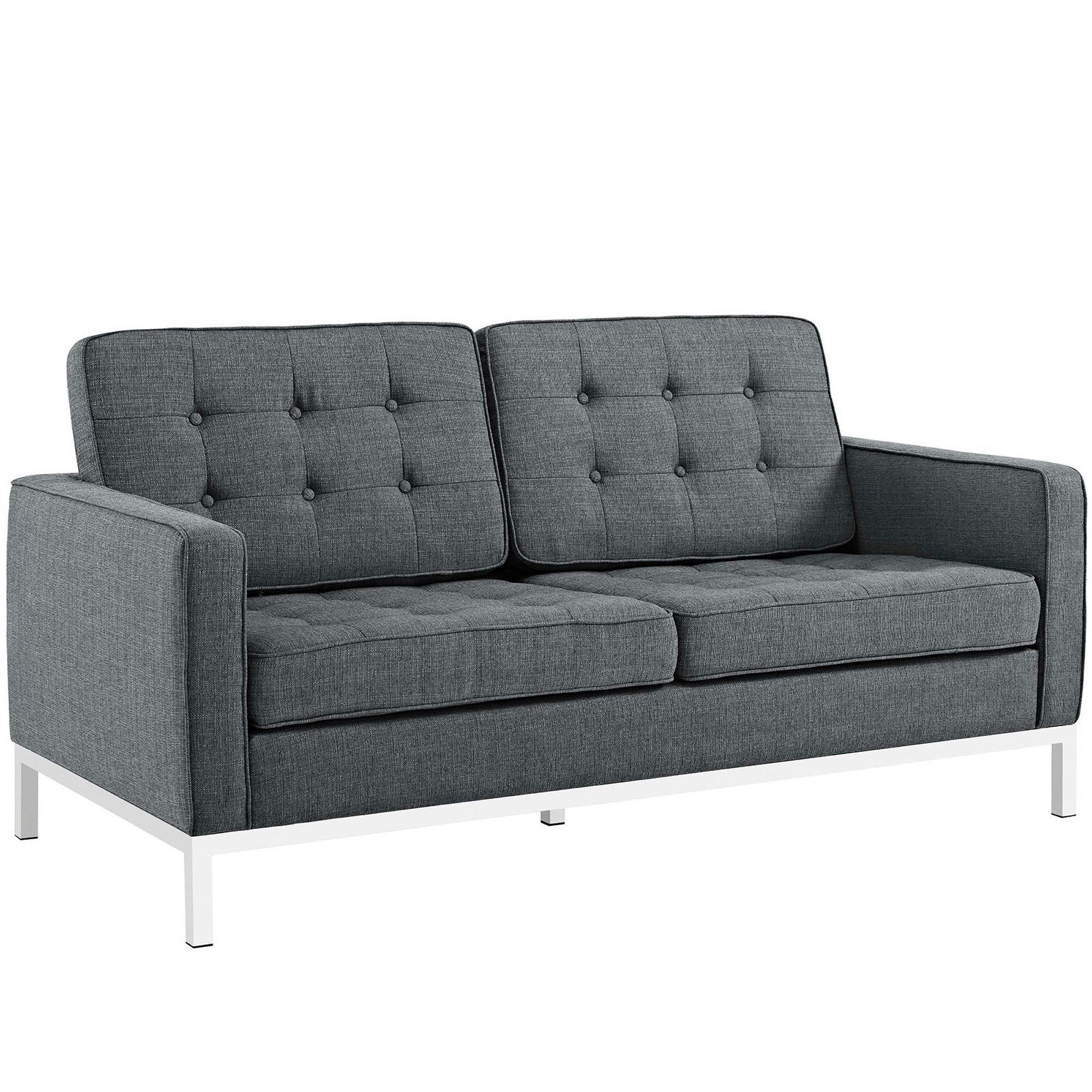 Loft Upholstered Fabric Loveseat - Gray