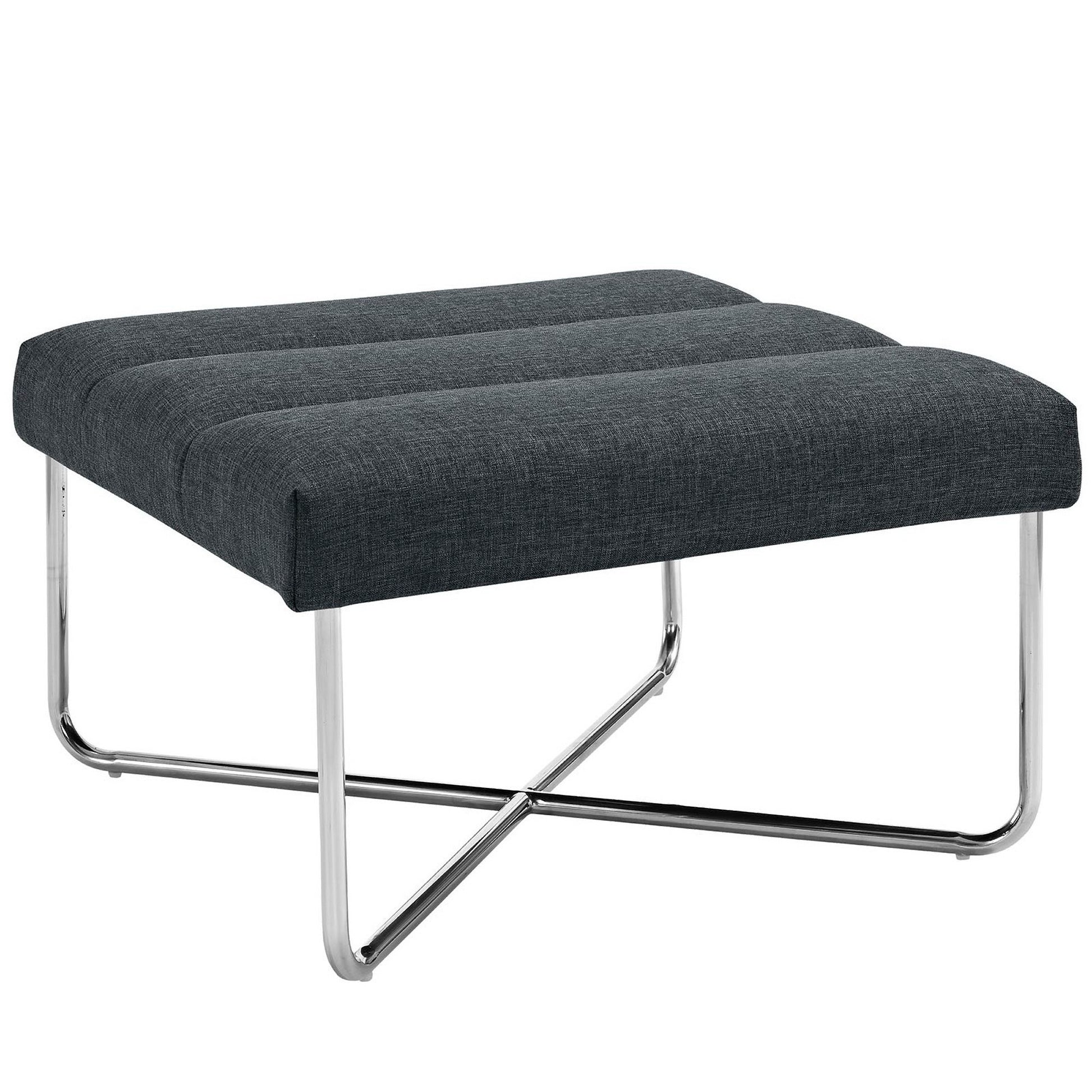 Reach Upholstered Fabric Ottoman - Gray
