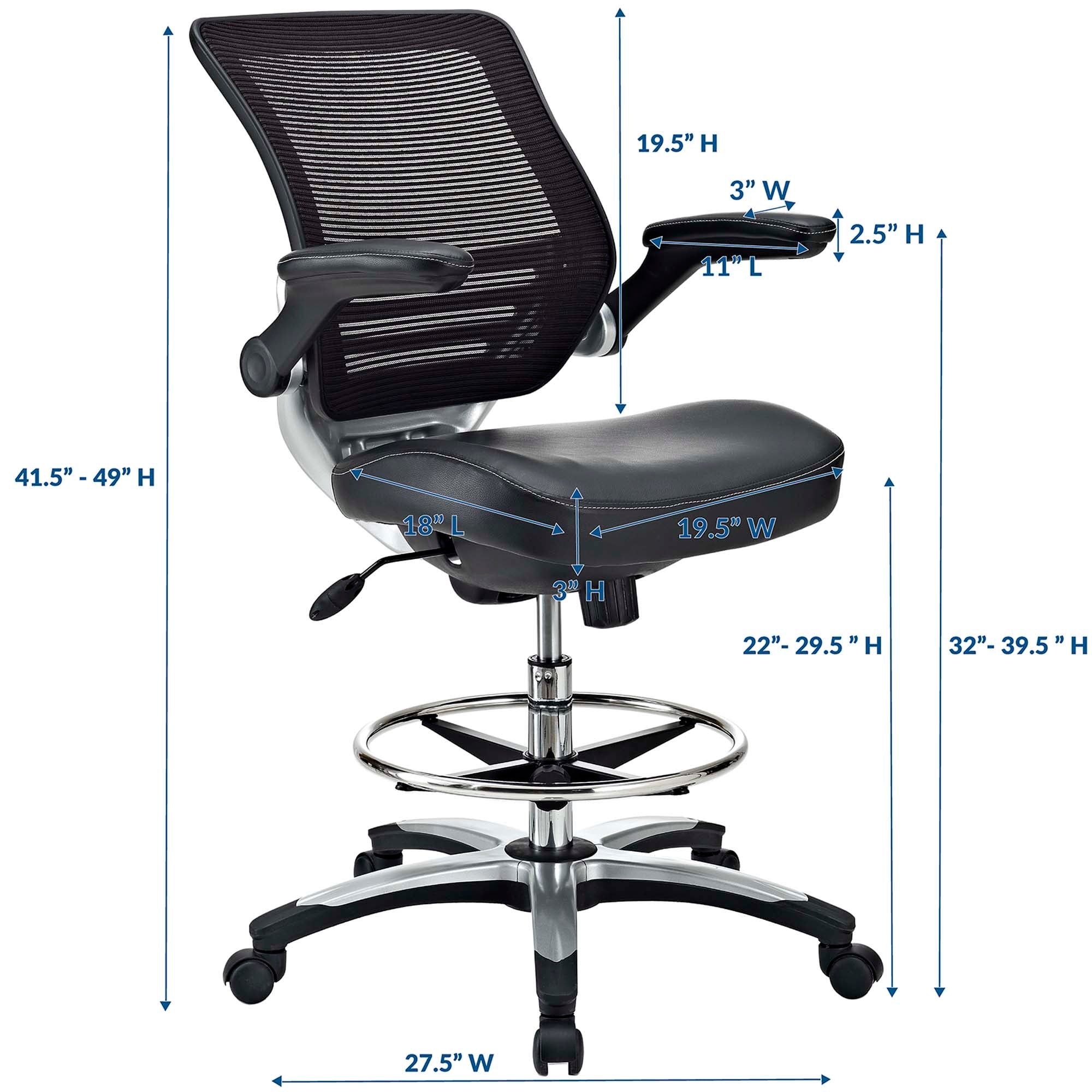 Edge Drafting Chair - Brown
