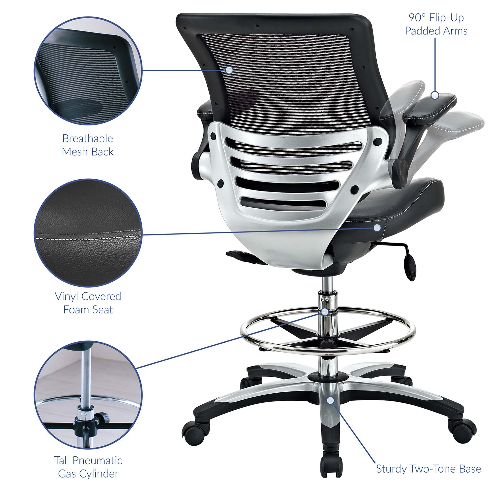 Edge Drafting Chair - Gray