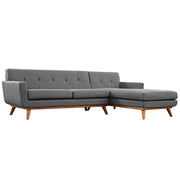 Engage Right-Facing Upholstered Fabric Sectional Sofa - Gray