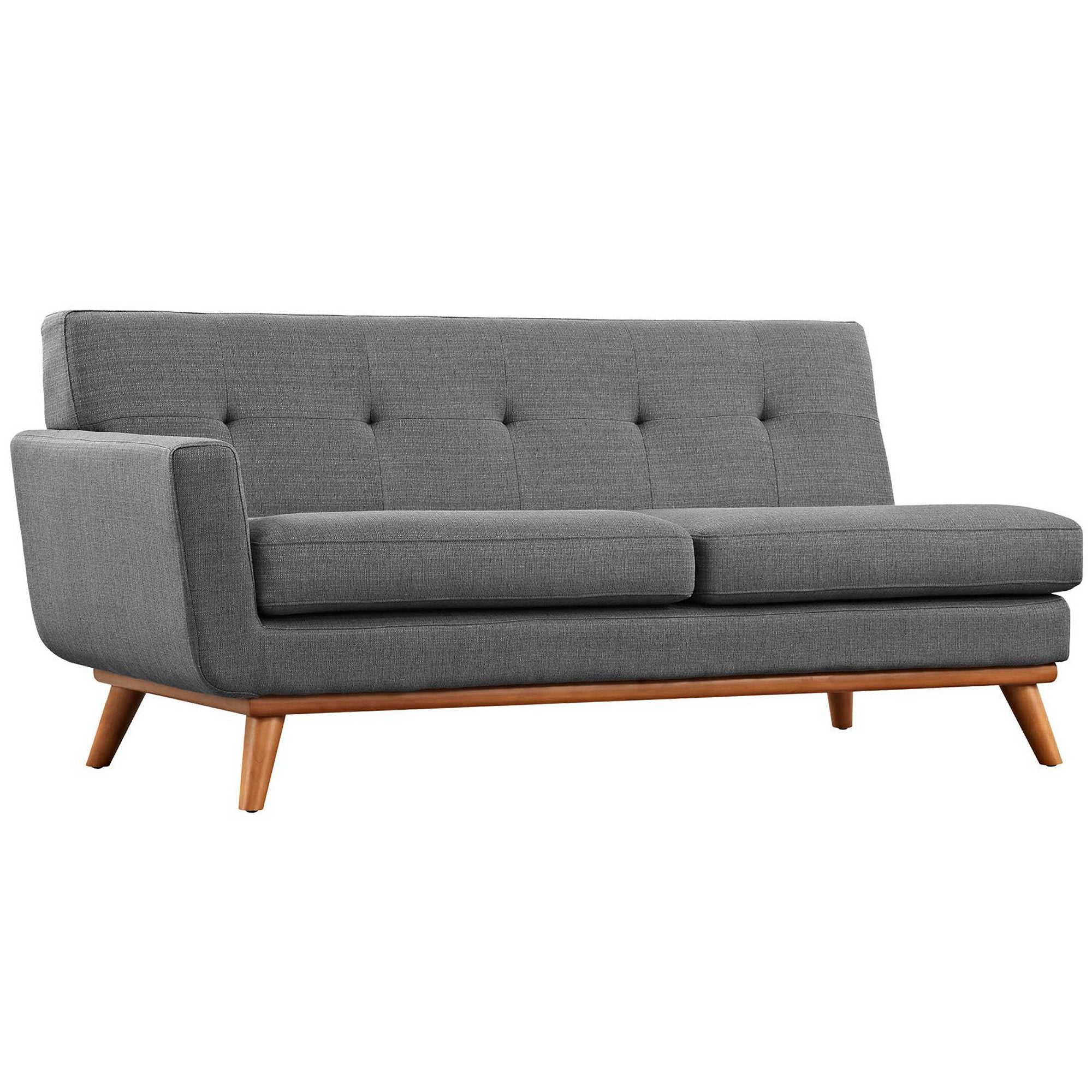 Engage Right-Facing Upholstered Fabric Sectional Sofa - White