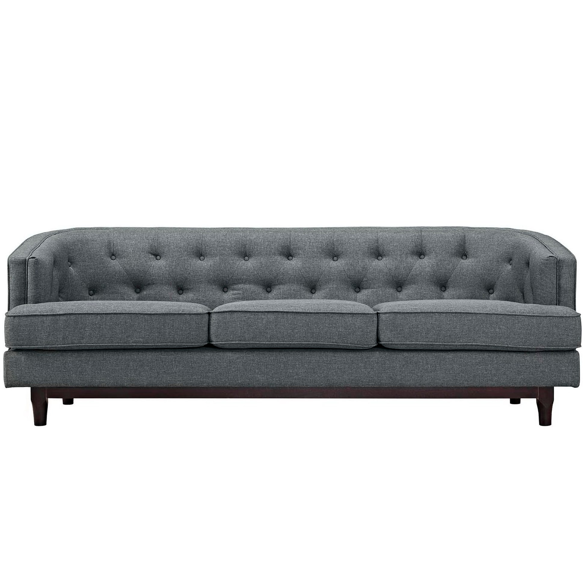 Coast Upholstered Fabric Sofa - Light Gray