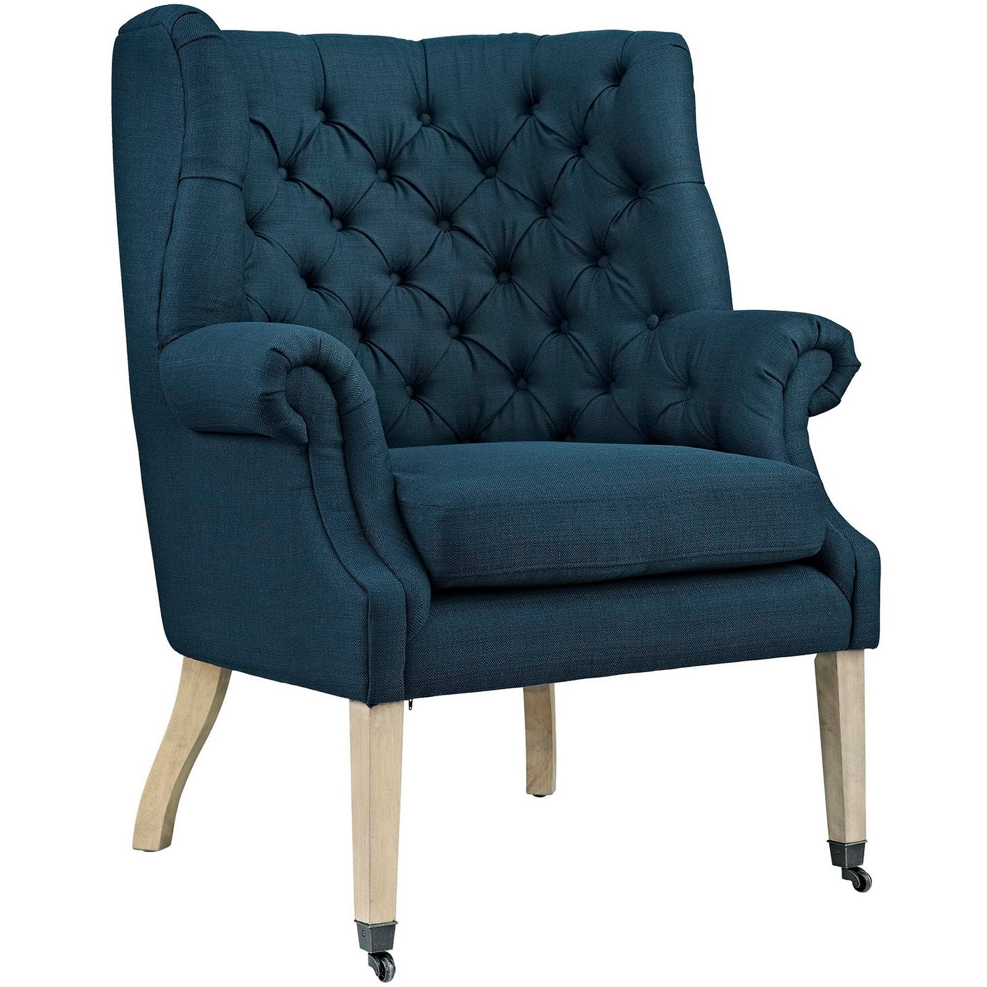 Chart Upholstered Fabric Lounge Chair - Azure