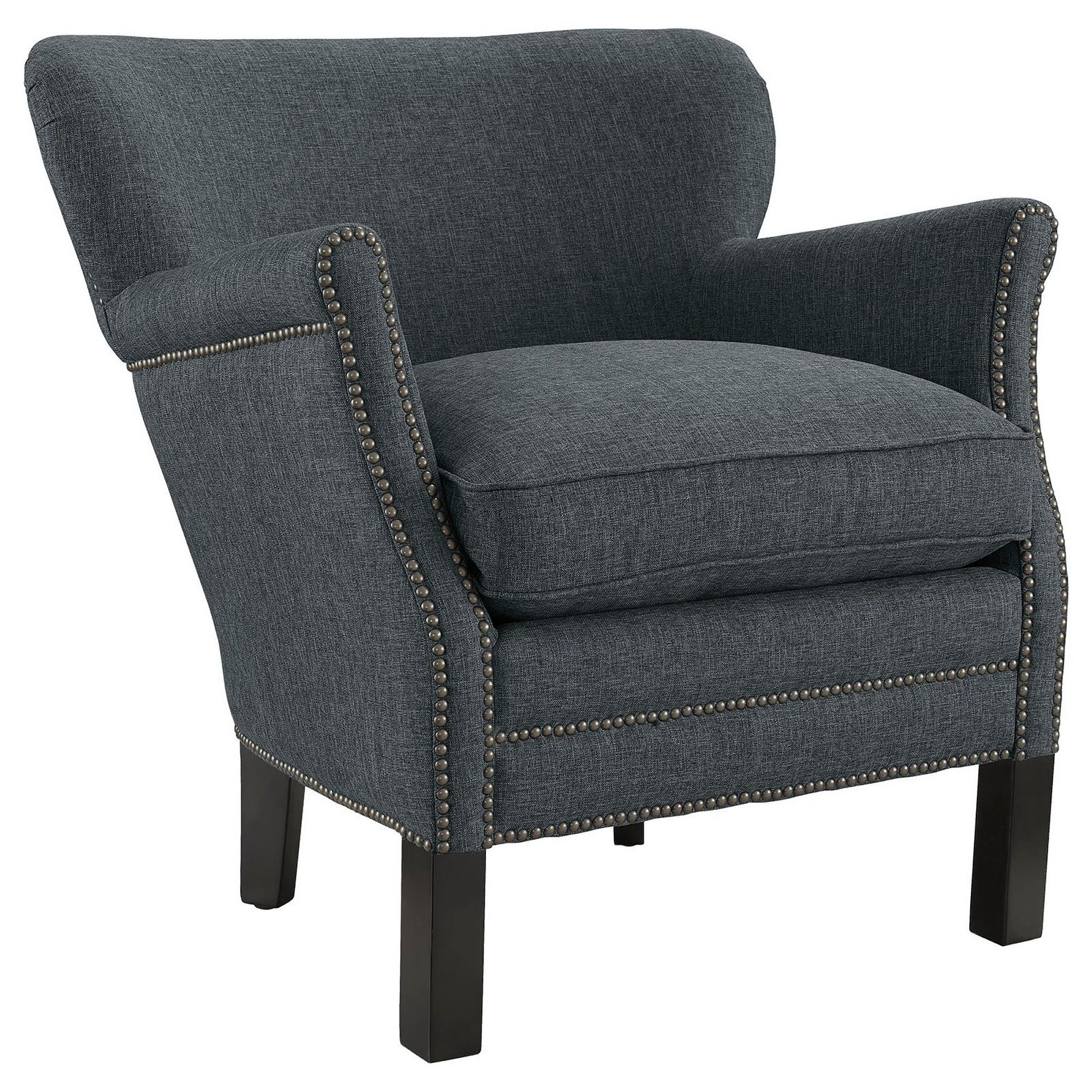 Key Upholstered Fabric Armchair - Gray
