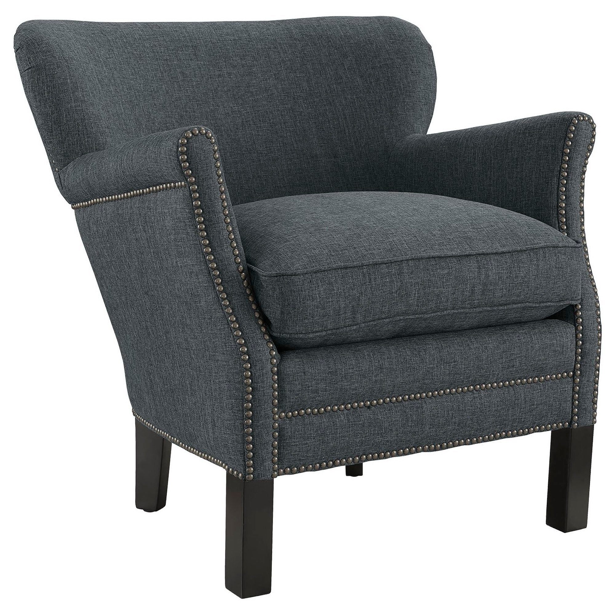 Key Upholstered Fabric Armchair - Gray