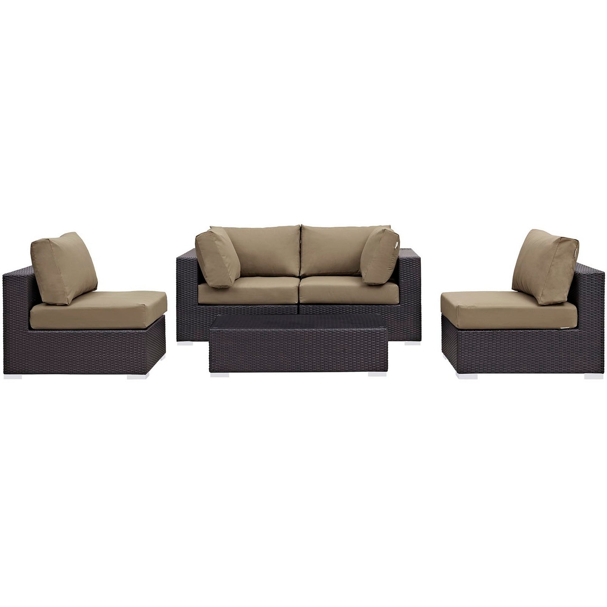 Convene 5 Piece Outdoor Patio Sectional Set
