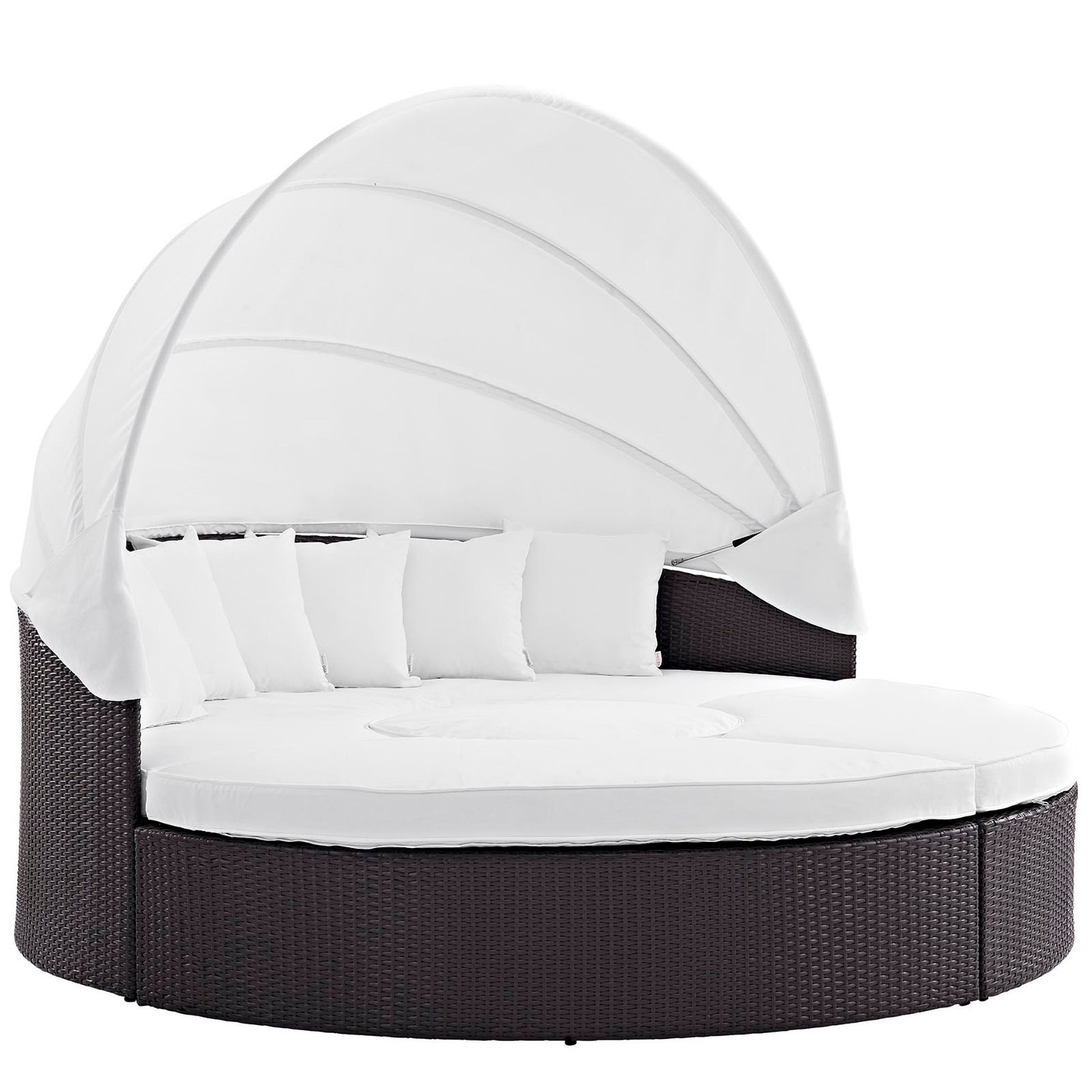 Convene Wicker Rattan Outdoor Patio Canopy Sectional Daybed