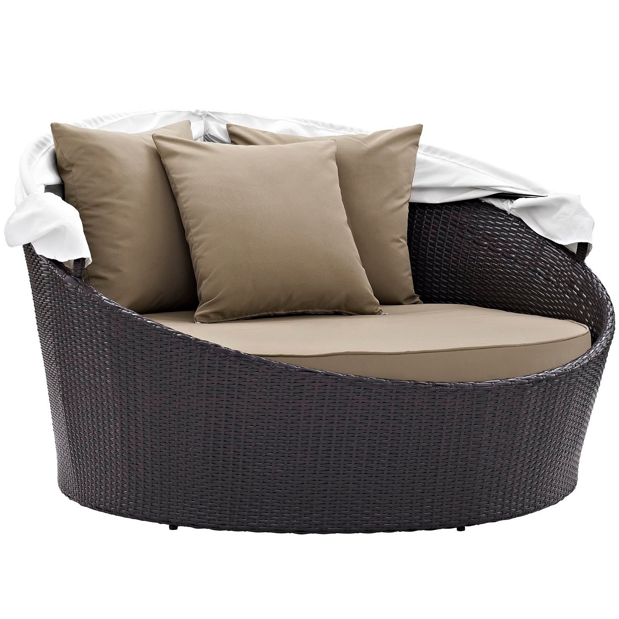 Convene Canopy Outdoor Patio Daybed - Espresso Peridot