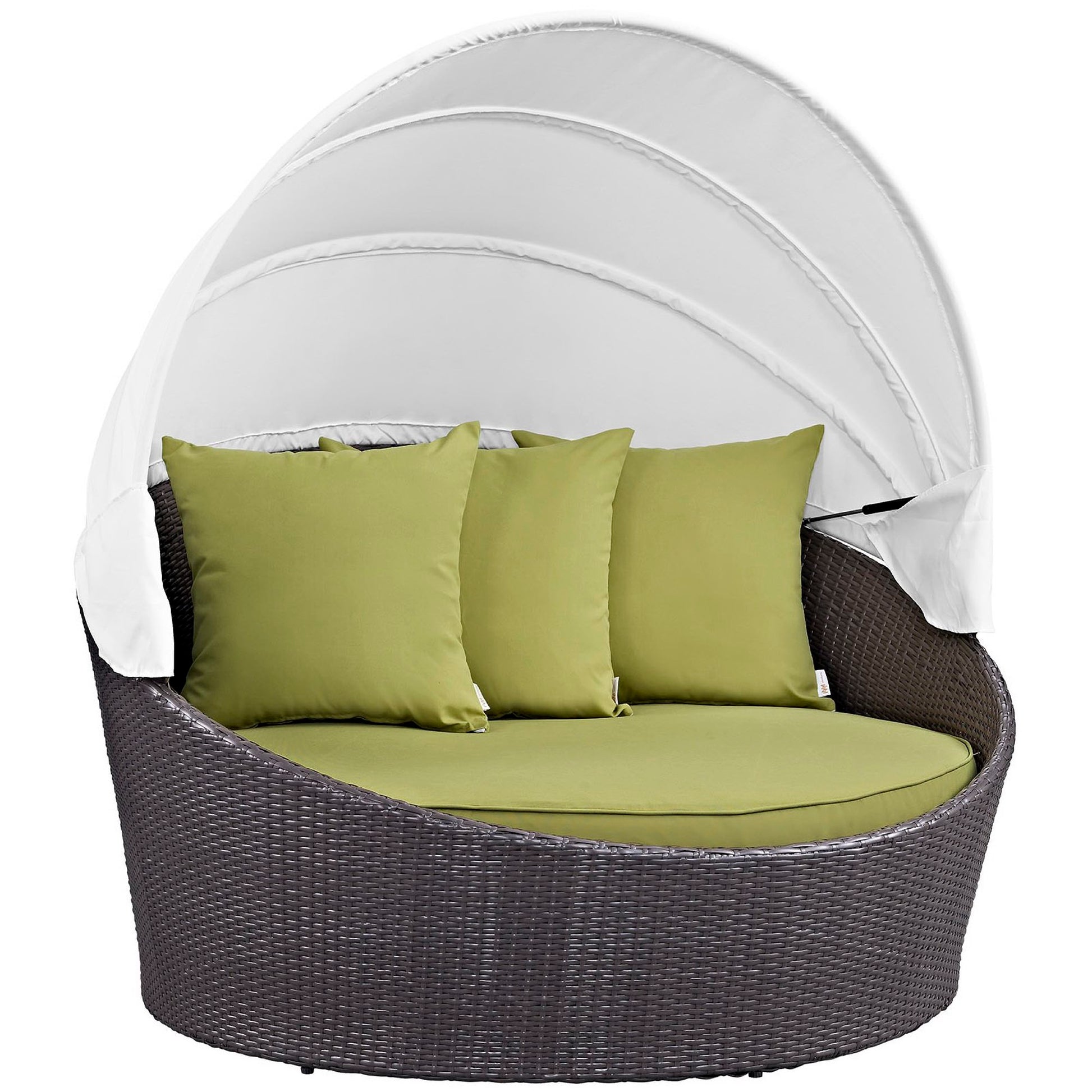Convene Canopy Outdoor Patio Daybed - Espresso White