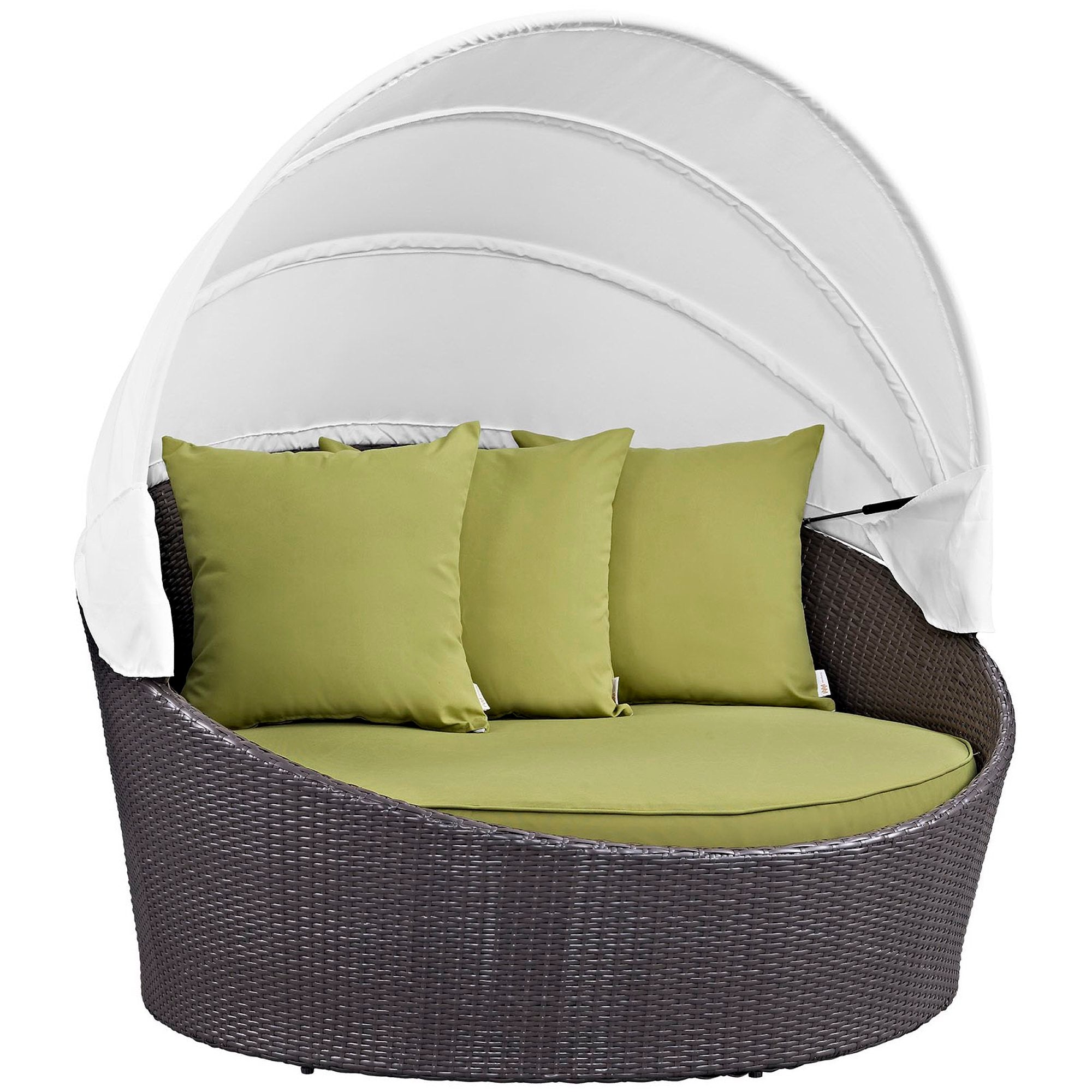 Convene Canopy Outdoor Patio Daybed - Espresso White
