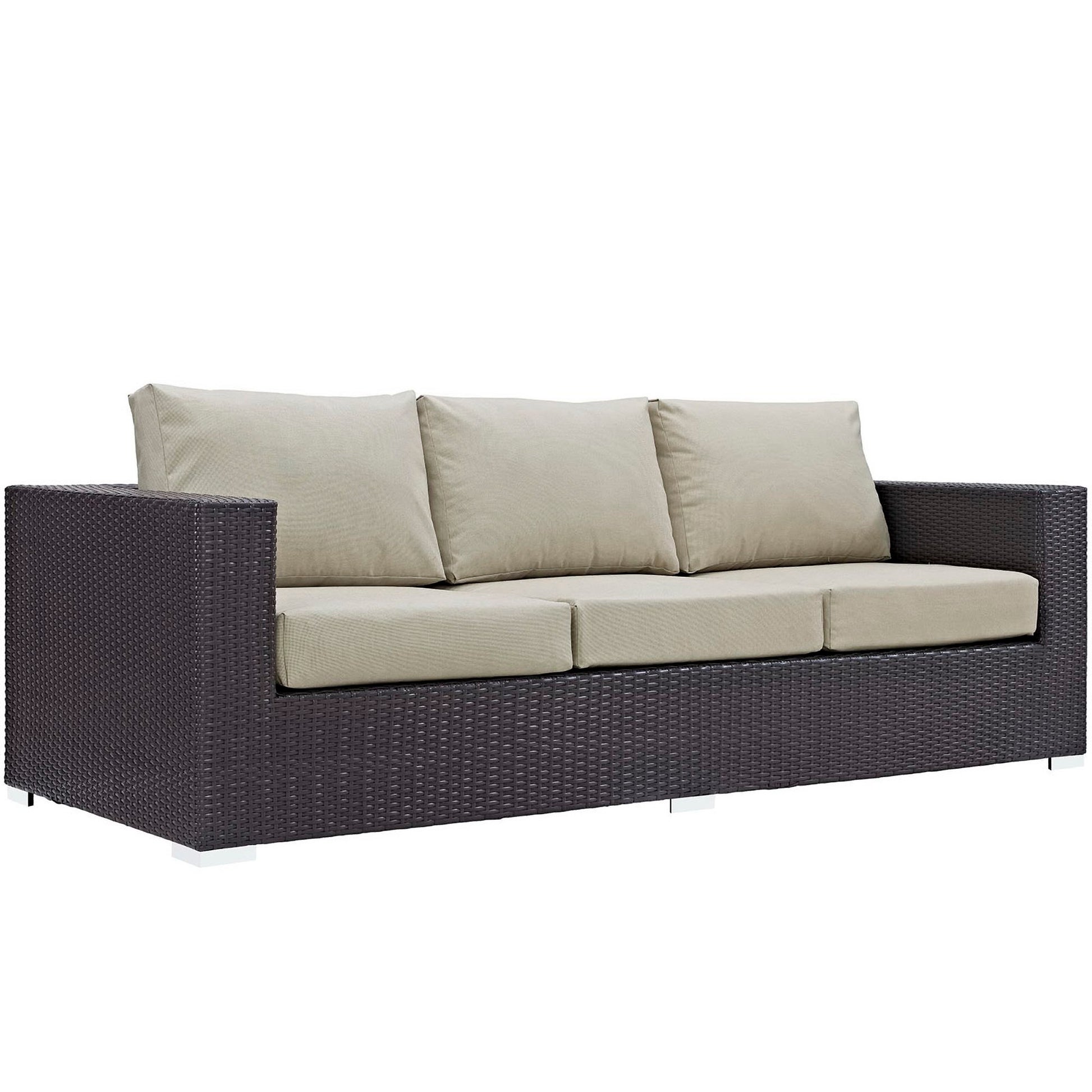 Convene 3 Piece Outdoor Patio Sofa Set - Espresso White