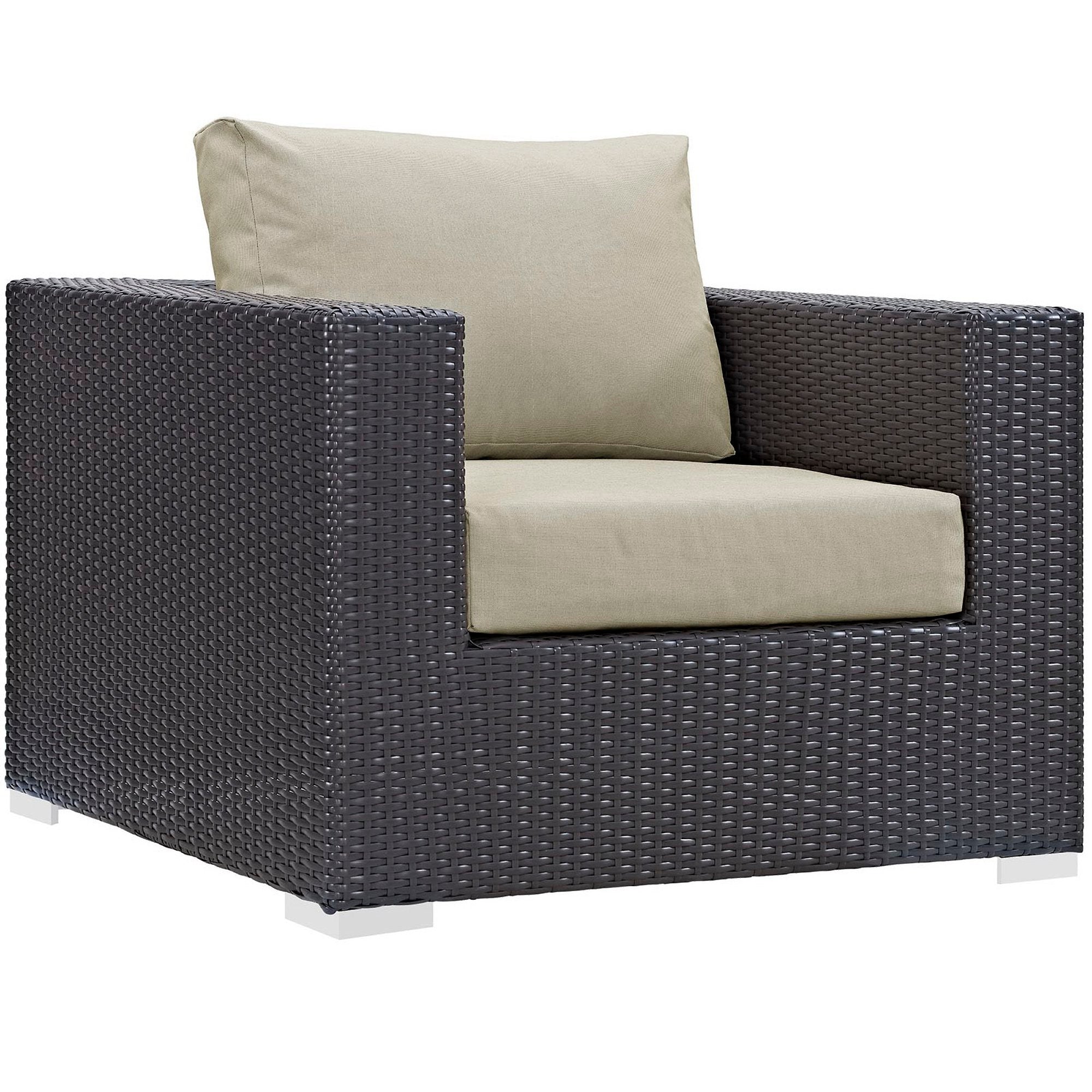 Convene 8 Piece Outdoor Patio Sectional Set - Espresso White