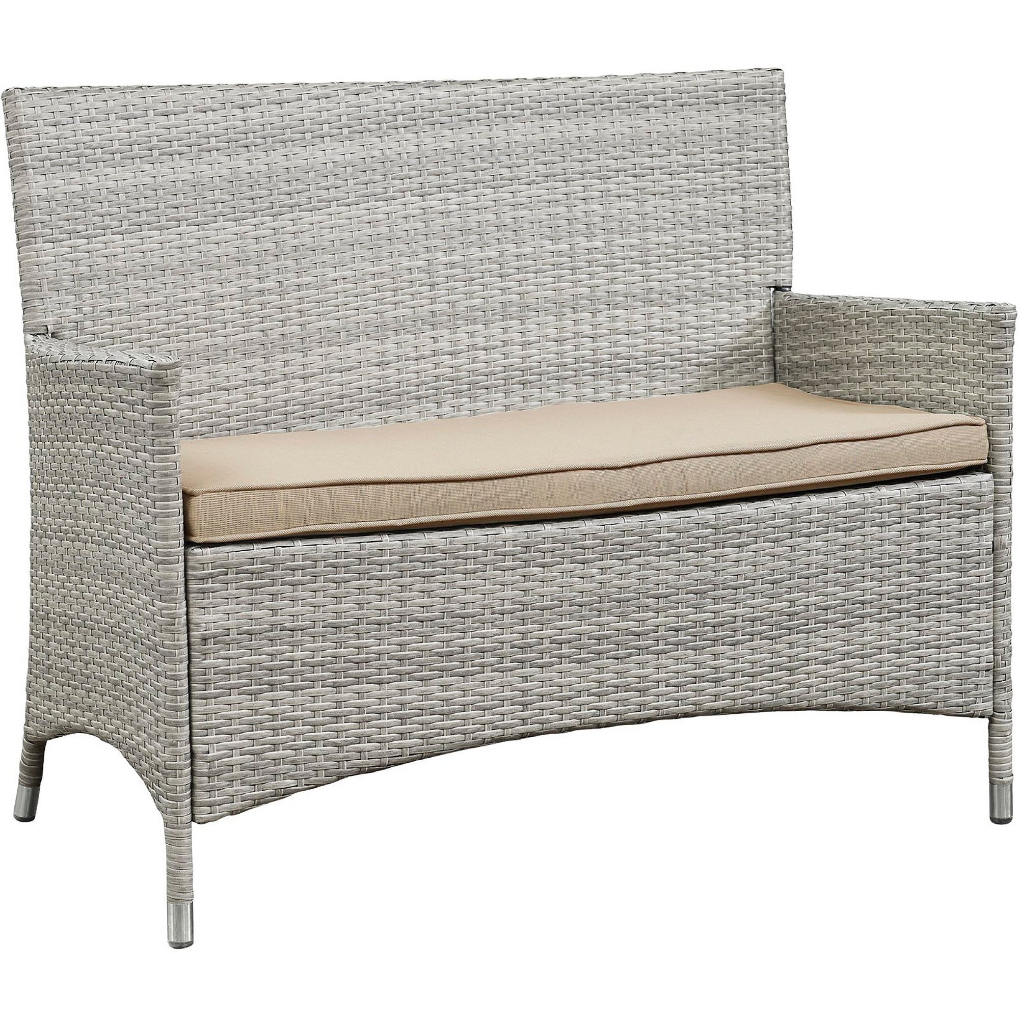 Bridge 4 Piece Outdoor Patio Patio Conversation Set - Light Gray Navy