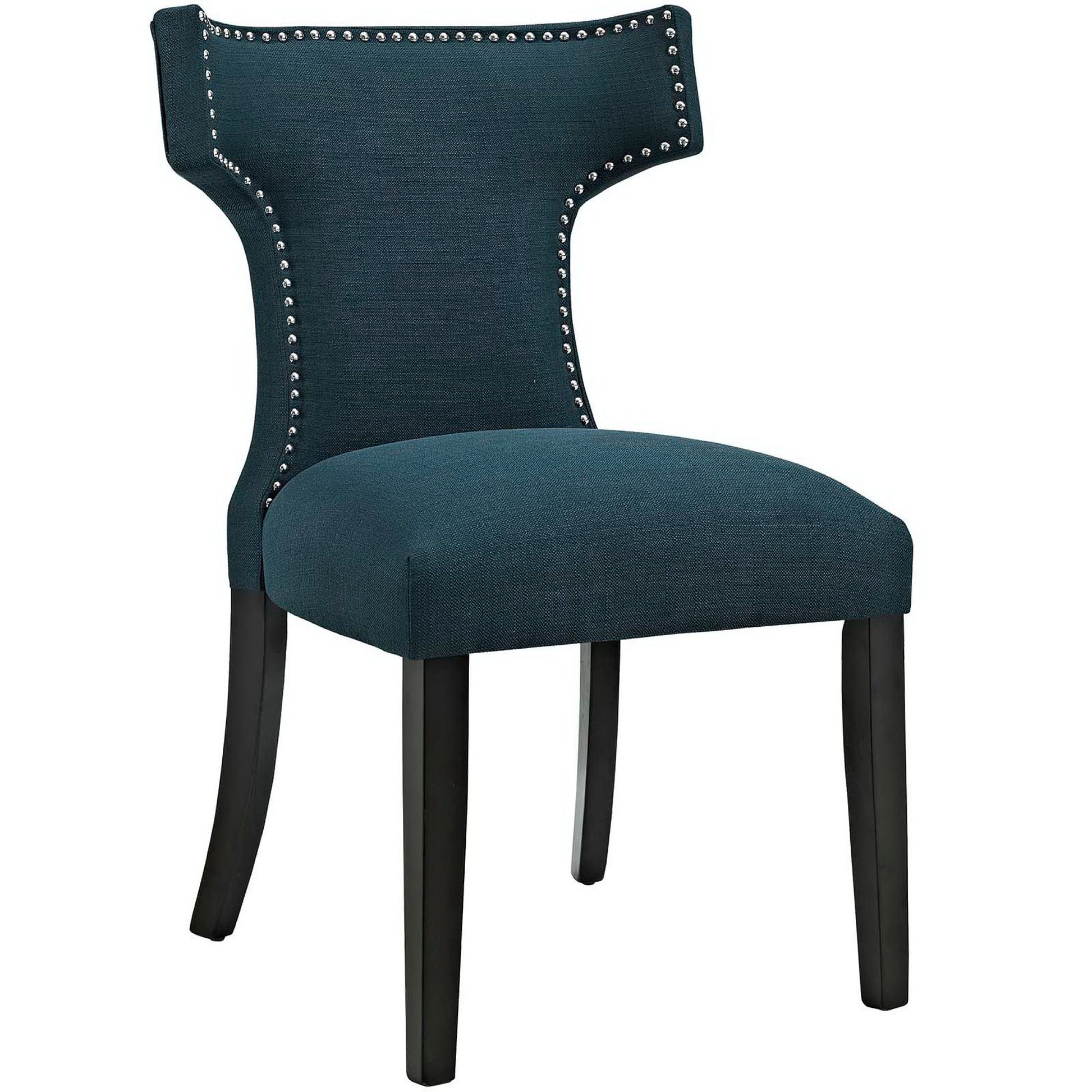 Curve Fabric Dining Chair - Azure