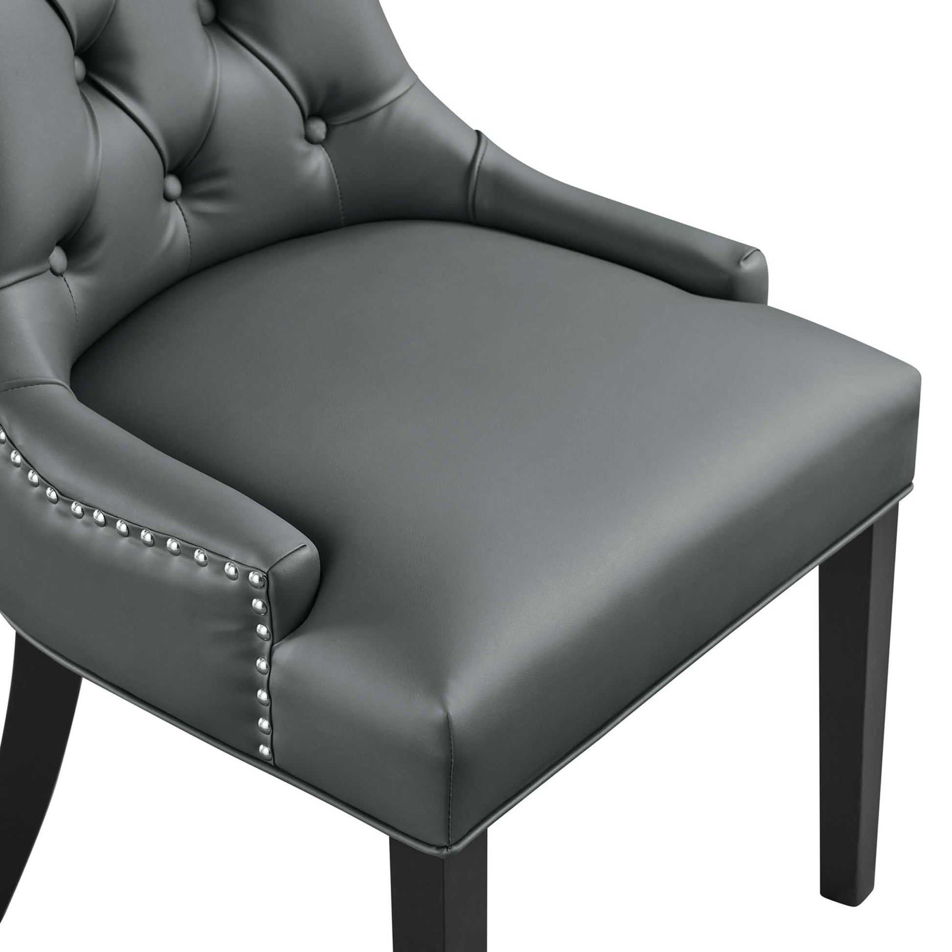 Regent Tufted Vegan Leather Dining Chair - White