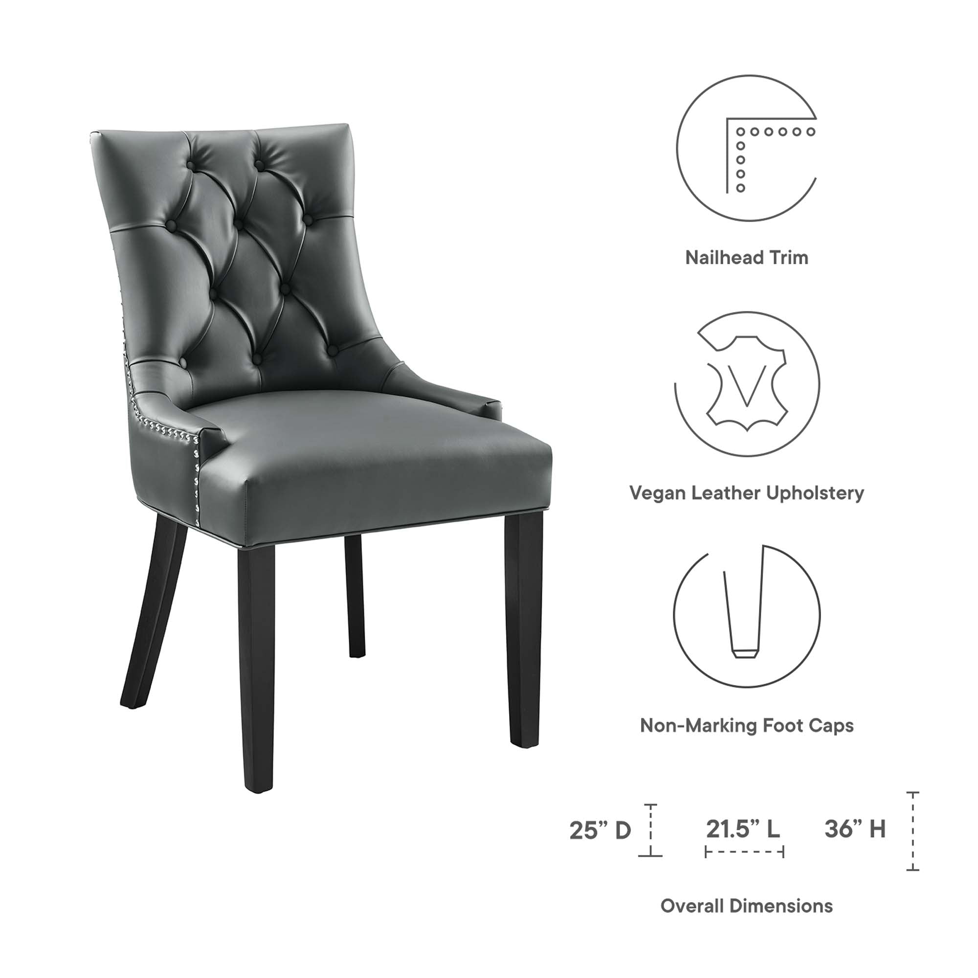 Regent Tufted Vegan Leather Dining Chair - Tan
