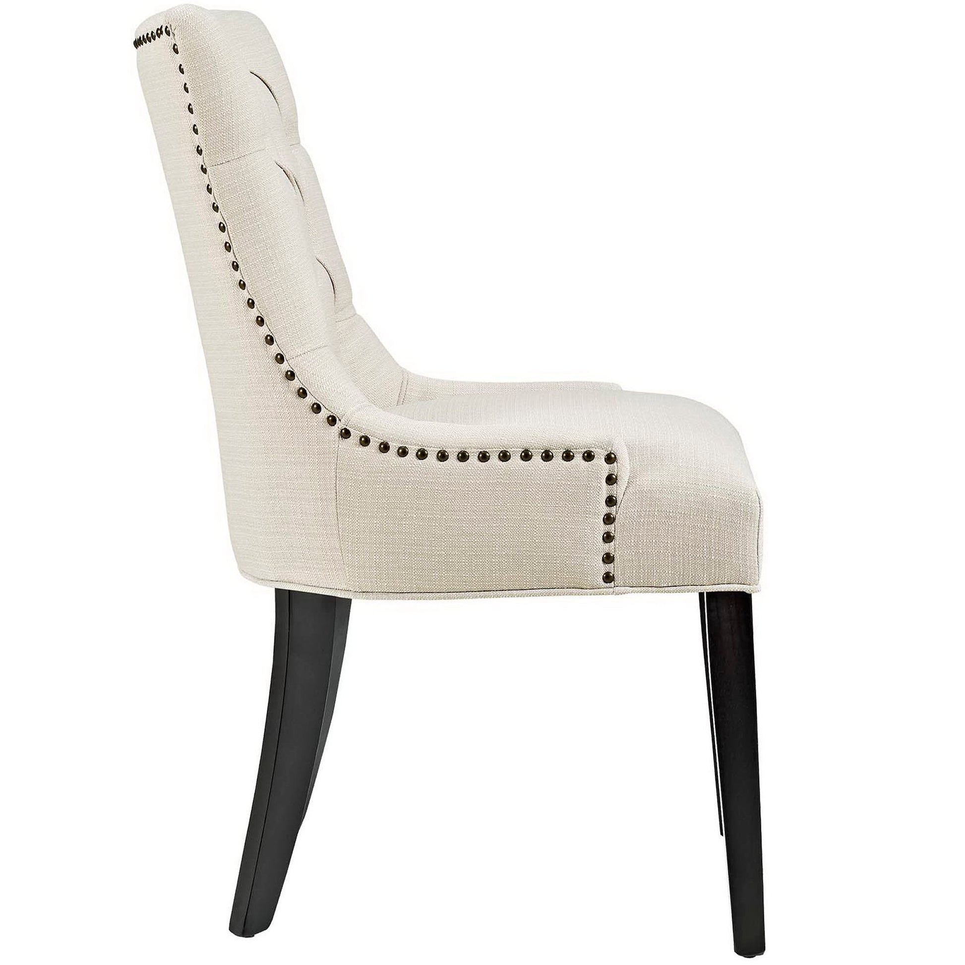 Regent Tufted Fabric Dining Chair - Brown