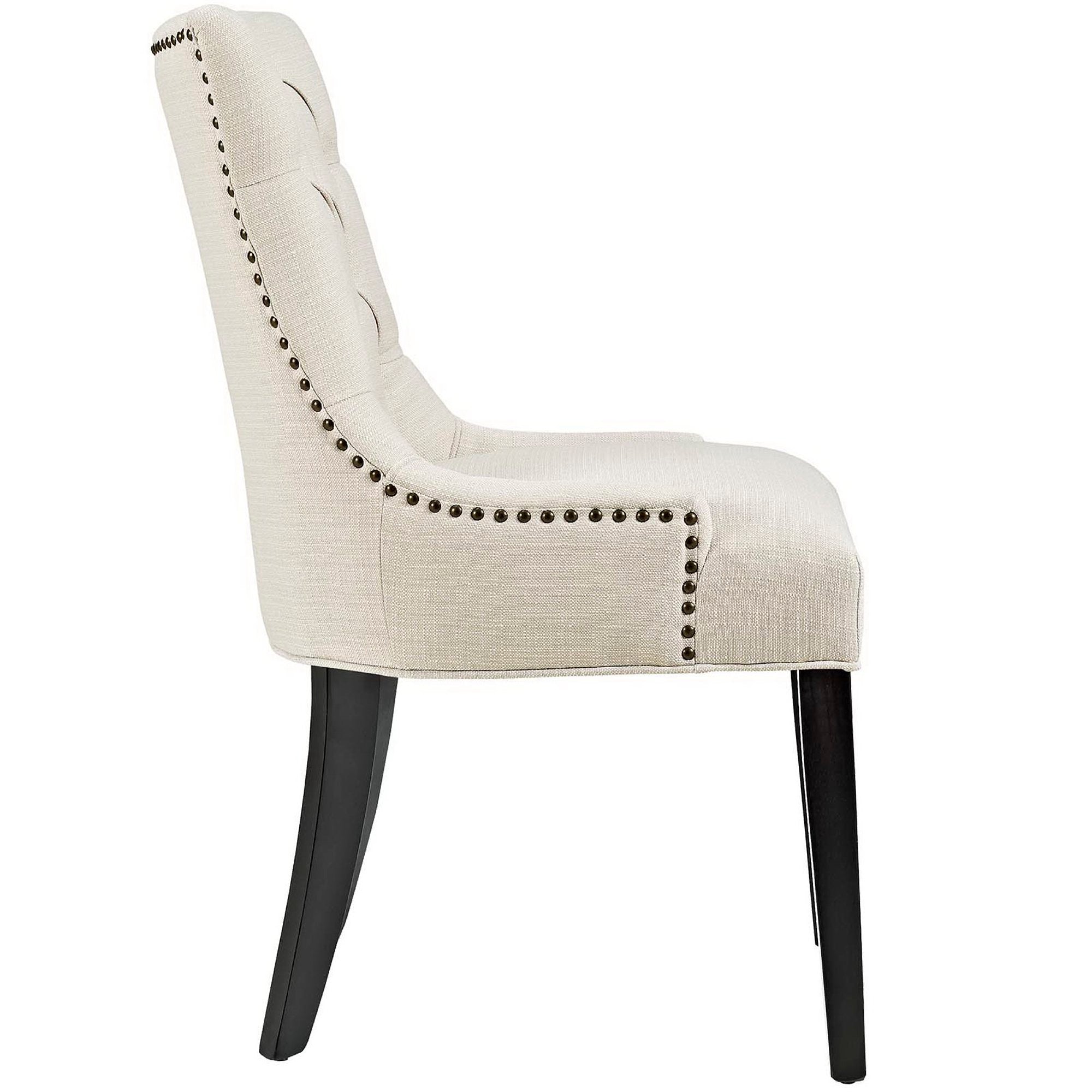 Regent Tufted Fabric Dining Chair - Brown