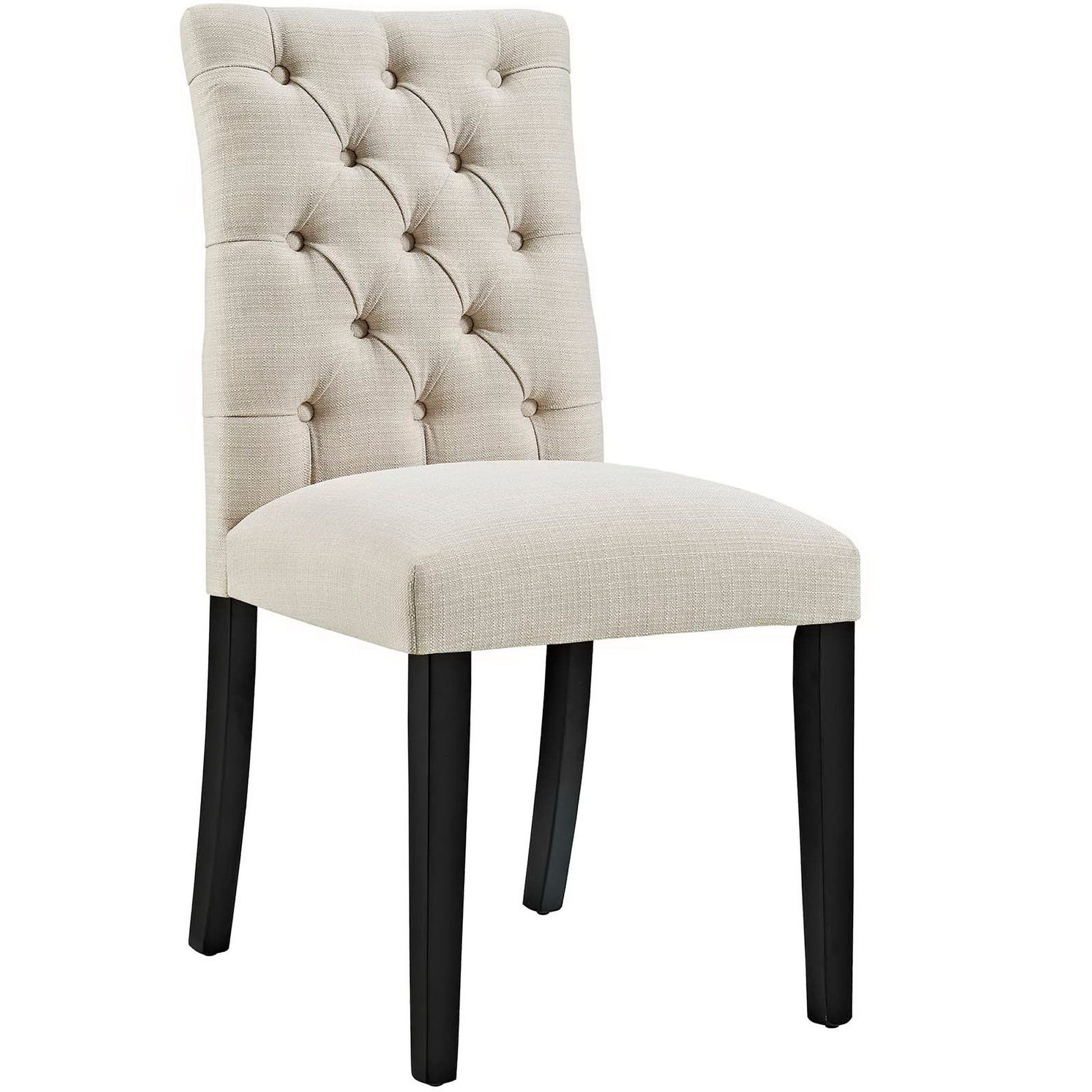 Duchess Button Tufted Fabric Dining Chair - Gray