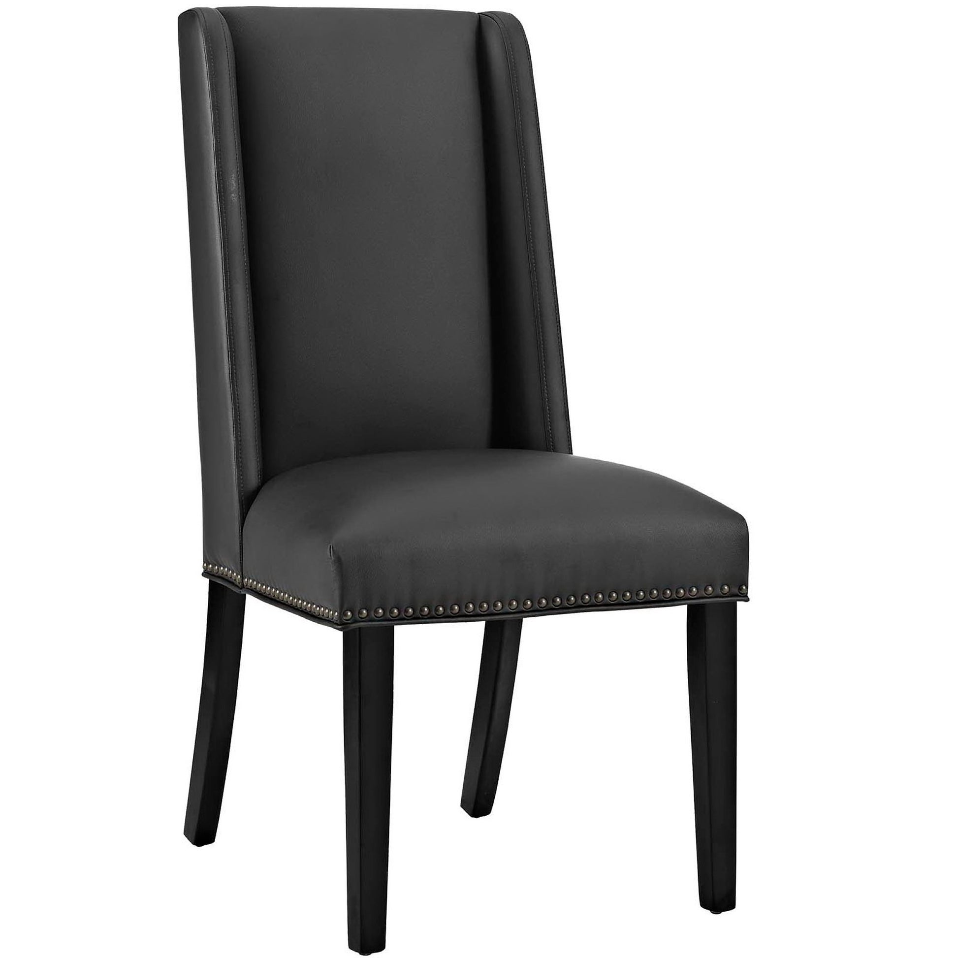 Baron Vegan Leather Dining Chair - Black