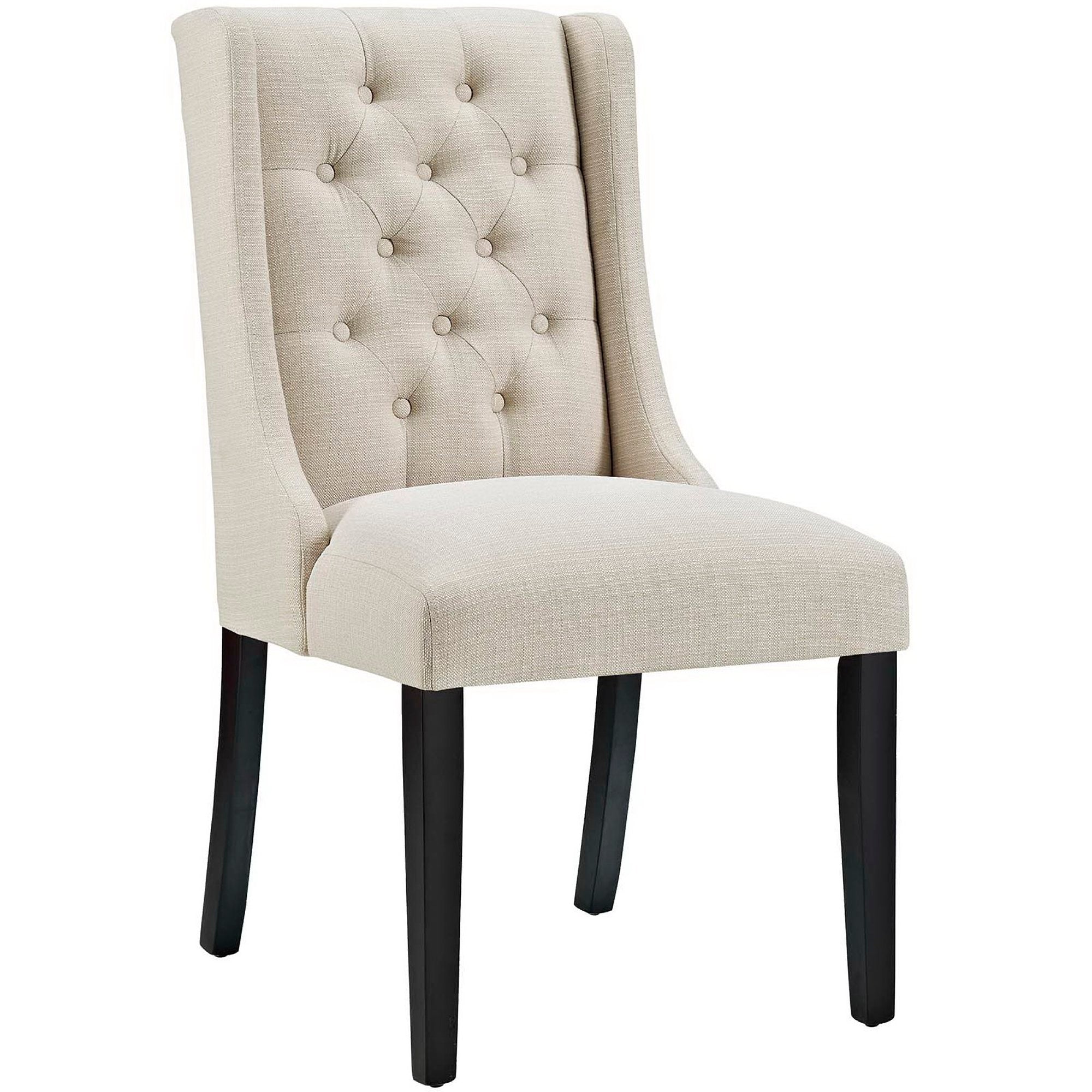 Baronet Button Tufted Fabric Dining Chair - Beige
