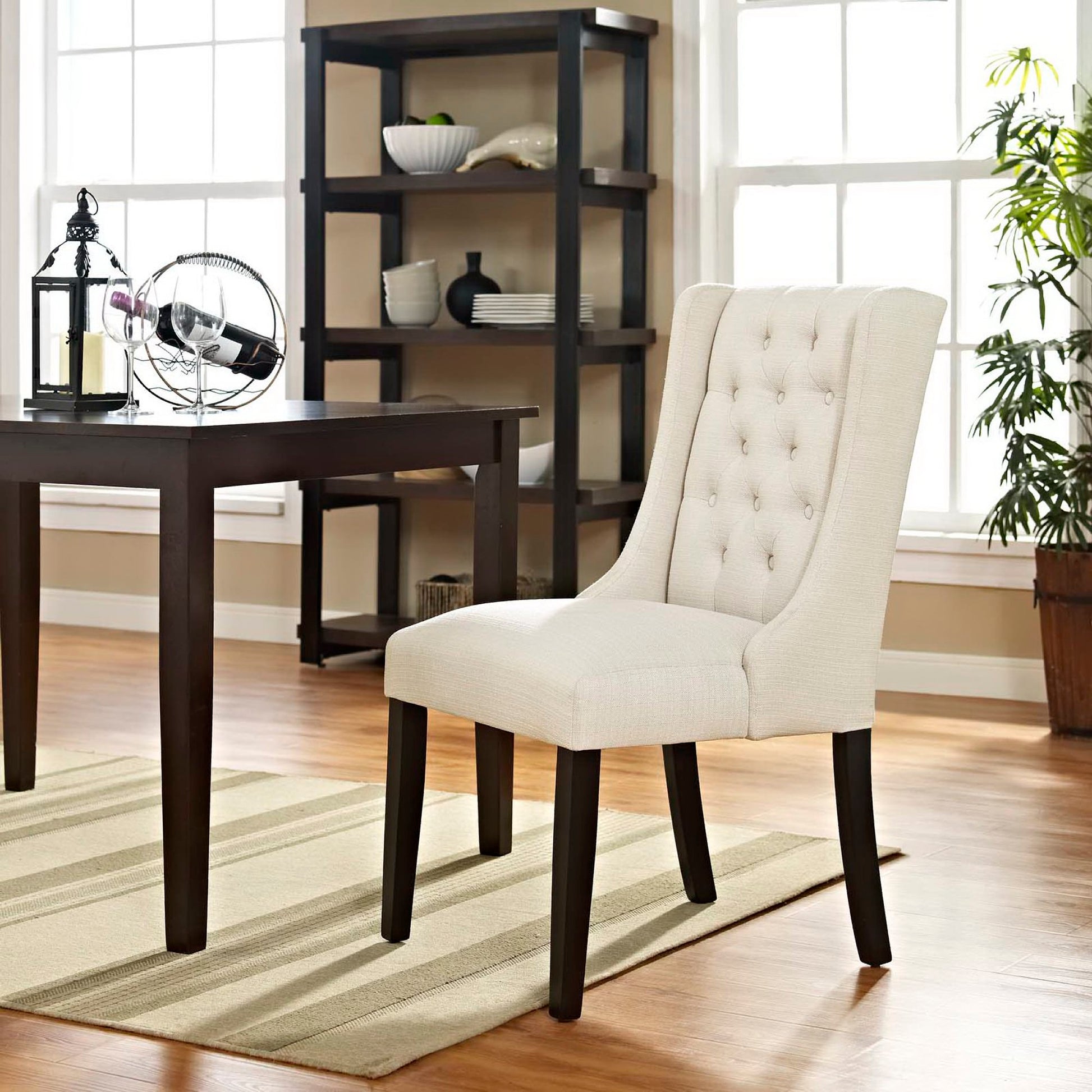 Baronet Button Tufted Fabric Dining Chair - Orange