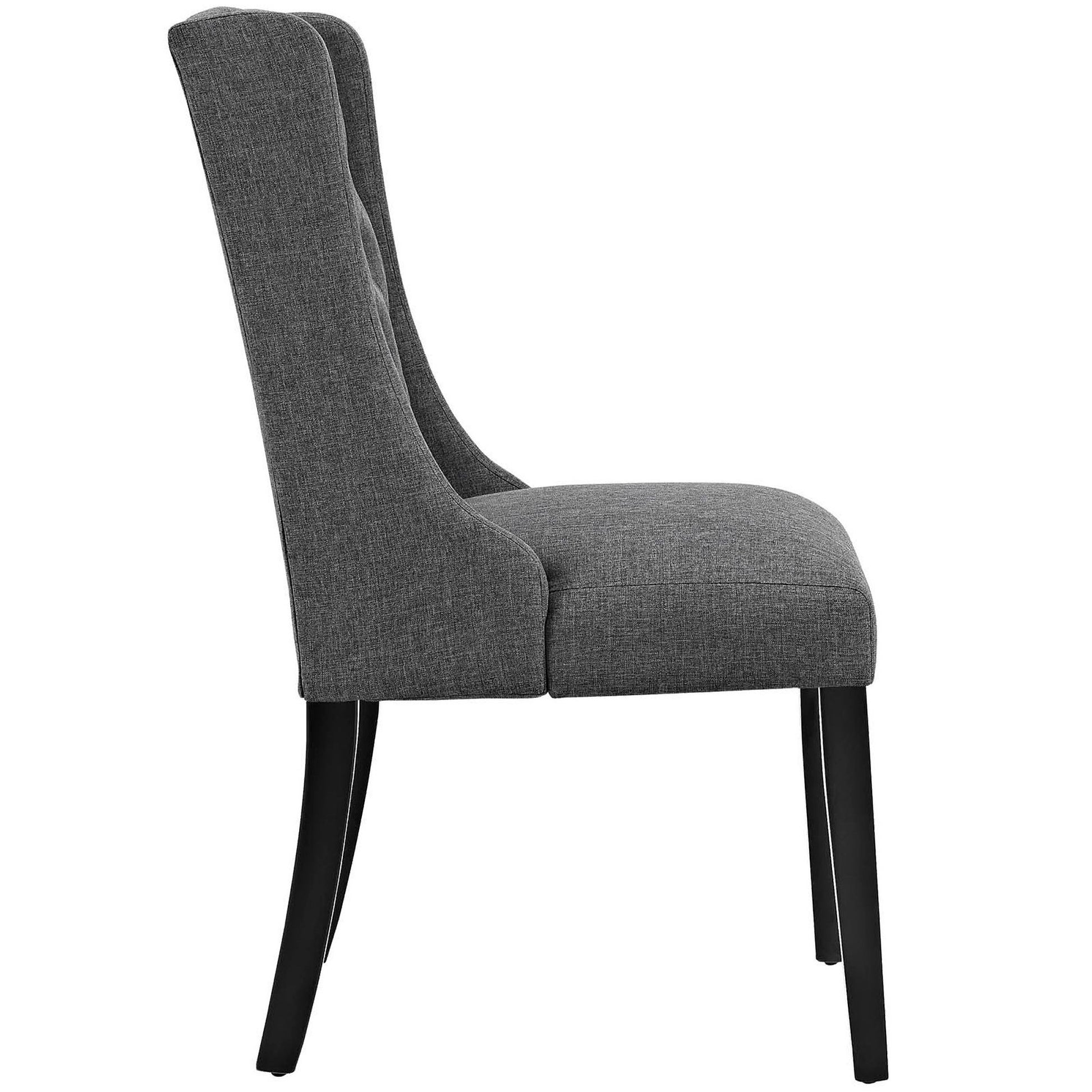 Baronet Button Tufted Fabric Dining Chair - White