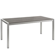 Shore Outdoor Patio Aluminum Dining Table - Silver Gray