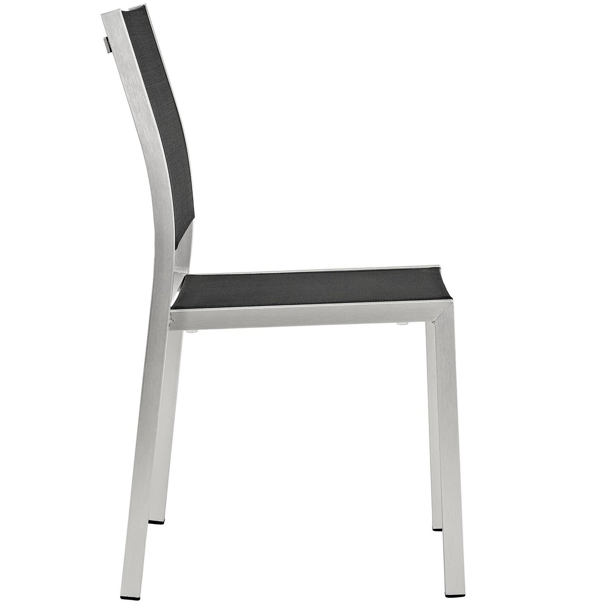 Shore Outdoor Patio Aluminum Side Chair - Silver Gray