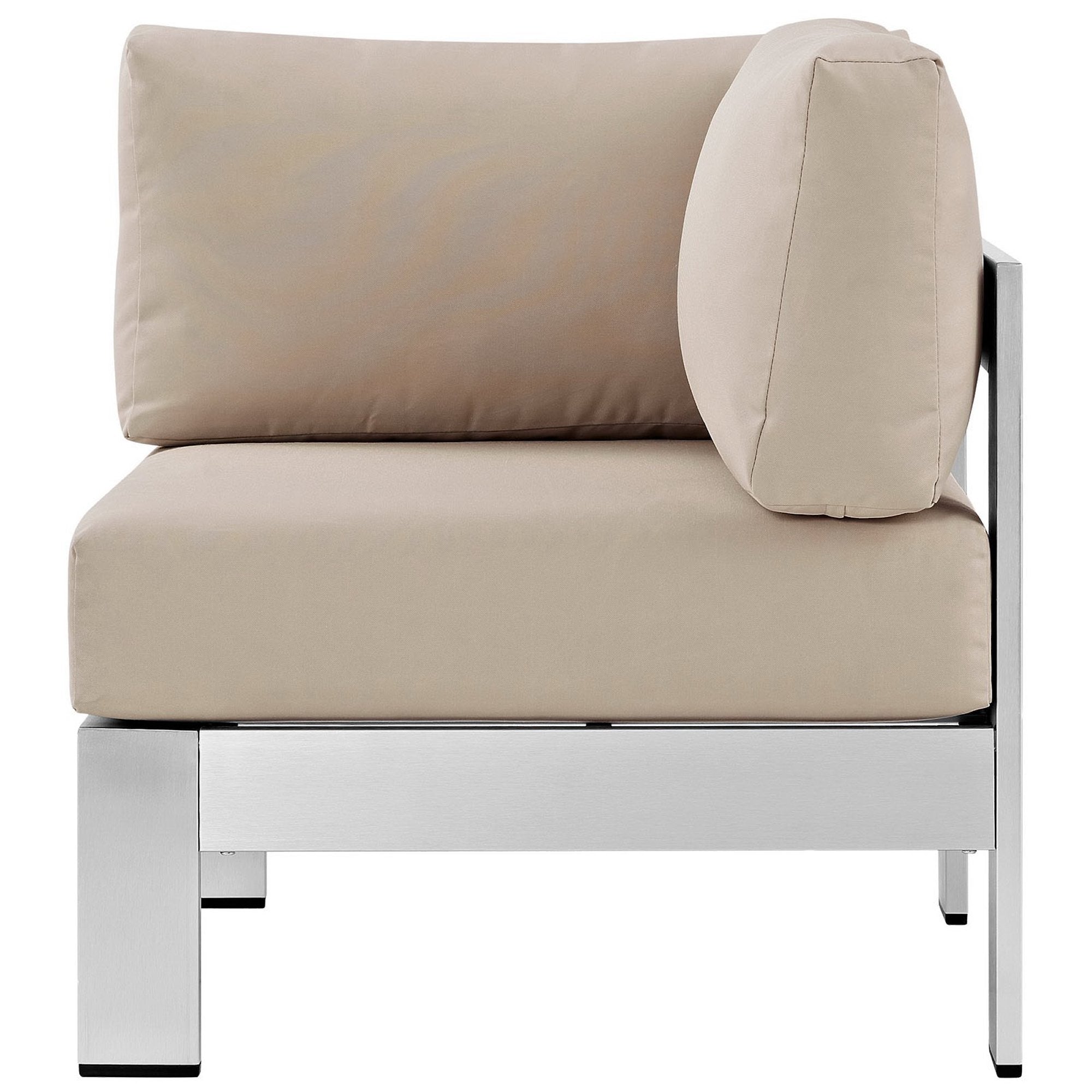 Shore Outdoor Patio Aluminum Corner Sofa - Silver Navy