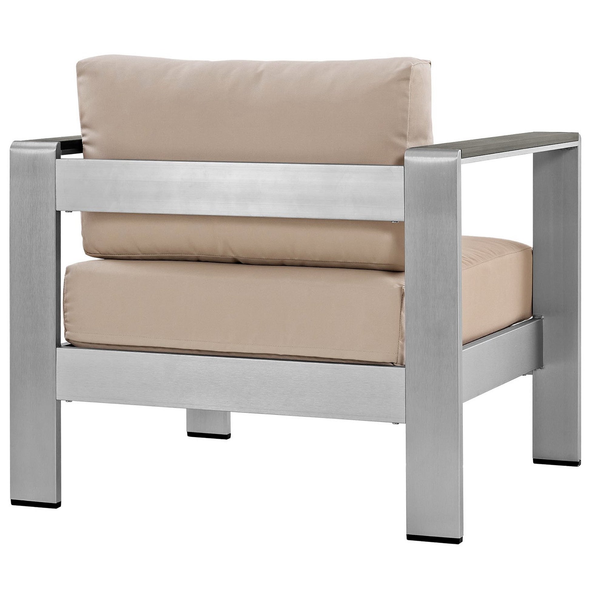 Shore Outdoor Patio Aluminum Armchair - Silver Navy