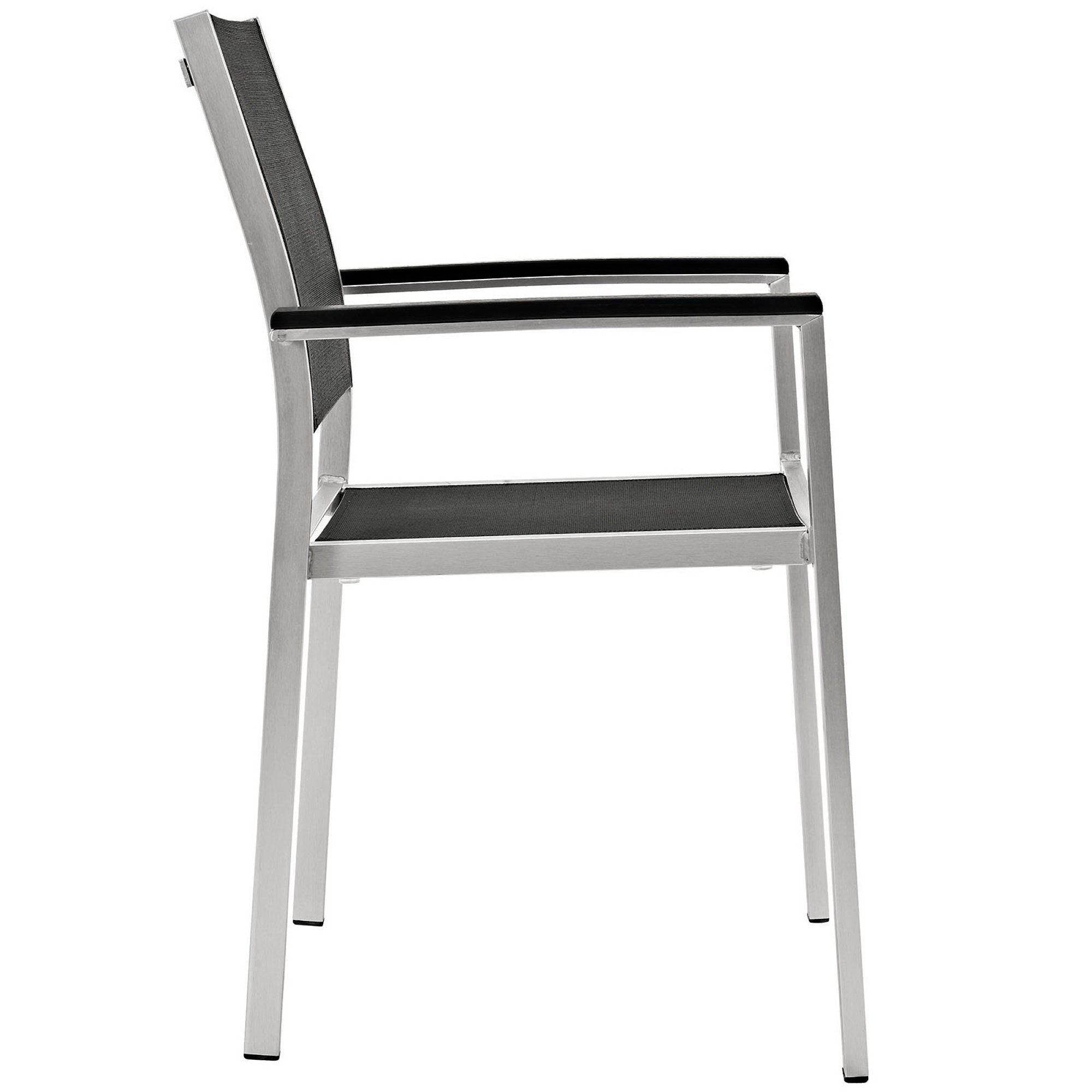 Shore Outdoor Patio Aluminum Dining Chair - Silver Gray