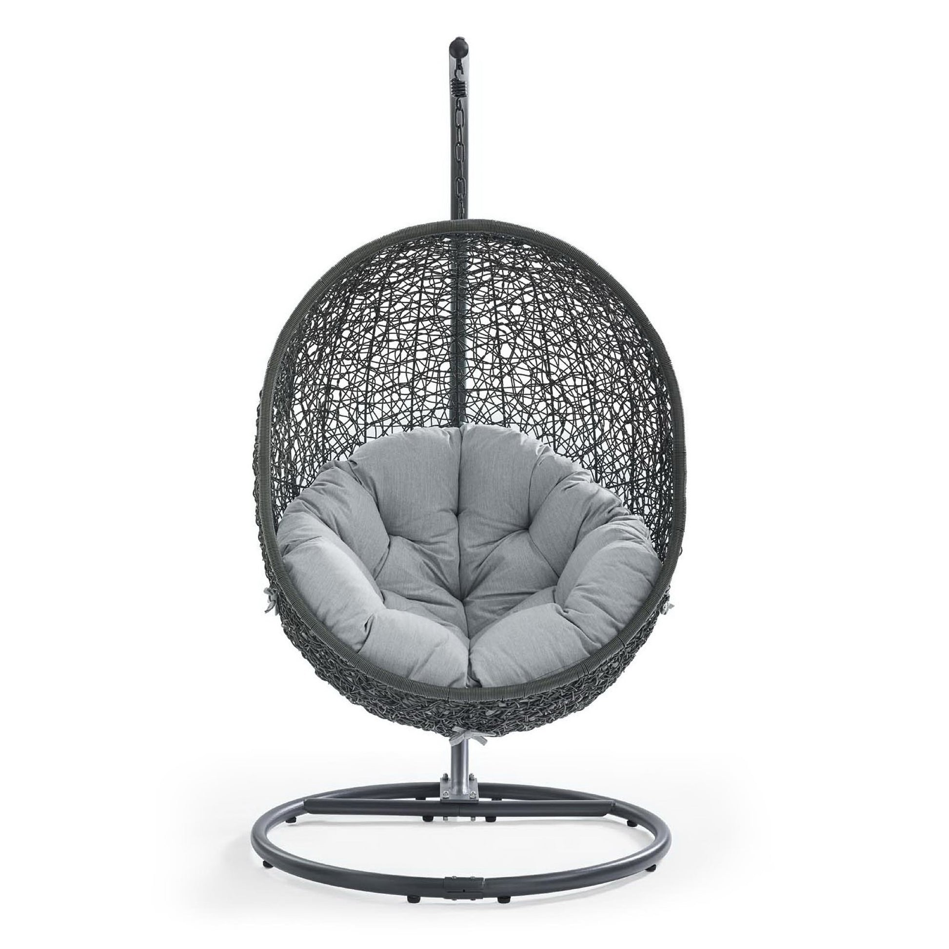 Hide Outdoor Patio Swing Chair With Stand - White Gray