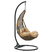 Abate Outdoor Patio Swing Chair With Stand - Black Mocha