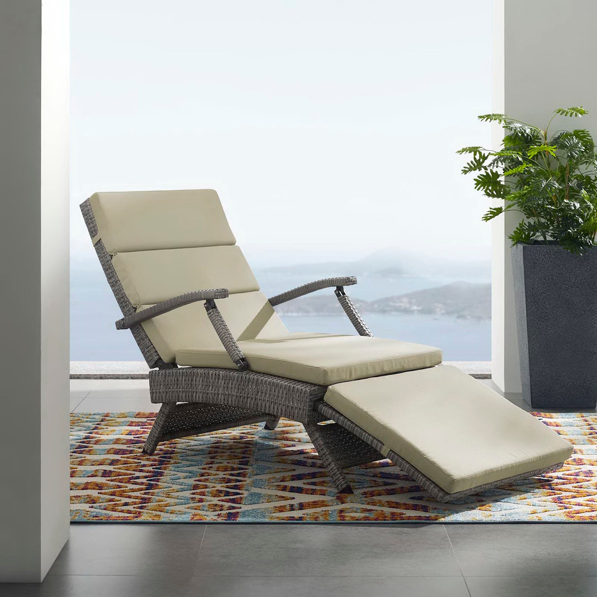 Envisage Chaise Outdoor Wicker Rattan Lounge Chair